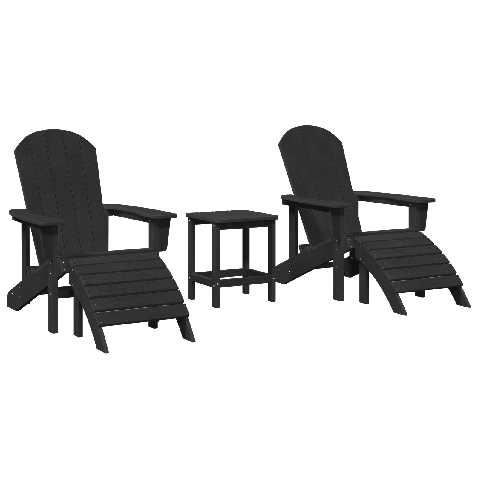 Hage lounge møbler 3 pcs Svart 38 x 38 x 46cm Plast