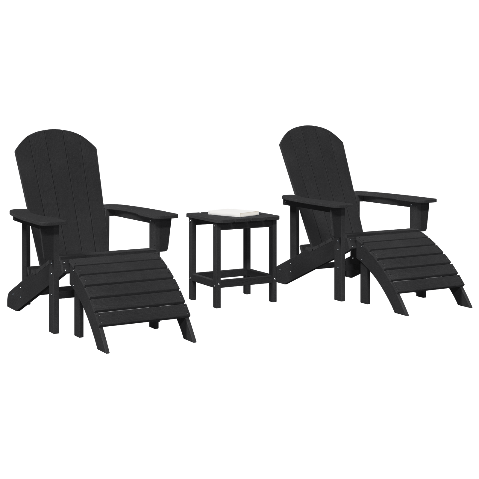 Hage lounge møbler 3 pcs Svart 38 x 38 x 46cm Plast