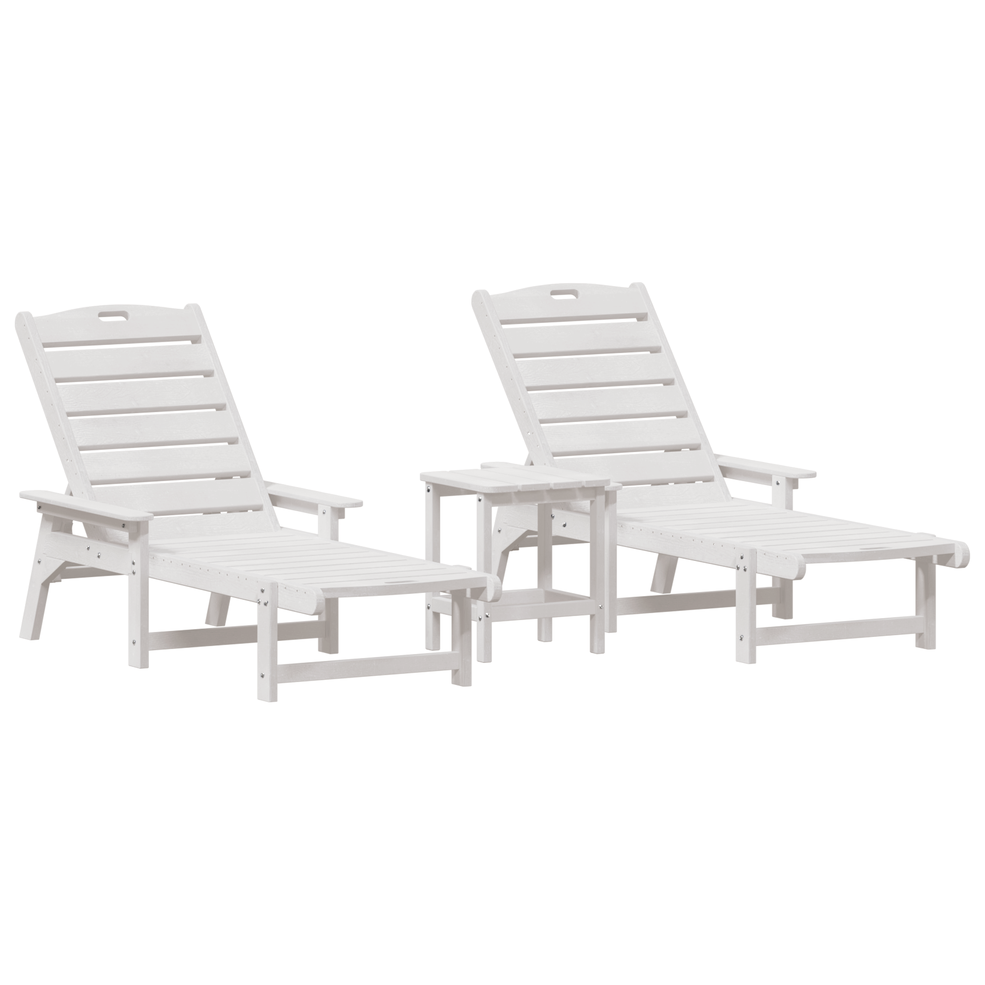 Hage lounge møbler 3 pcs Hvit 38 x 38 x 46cm Polyethylen