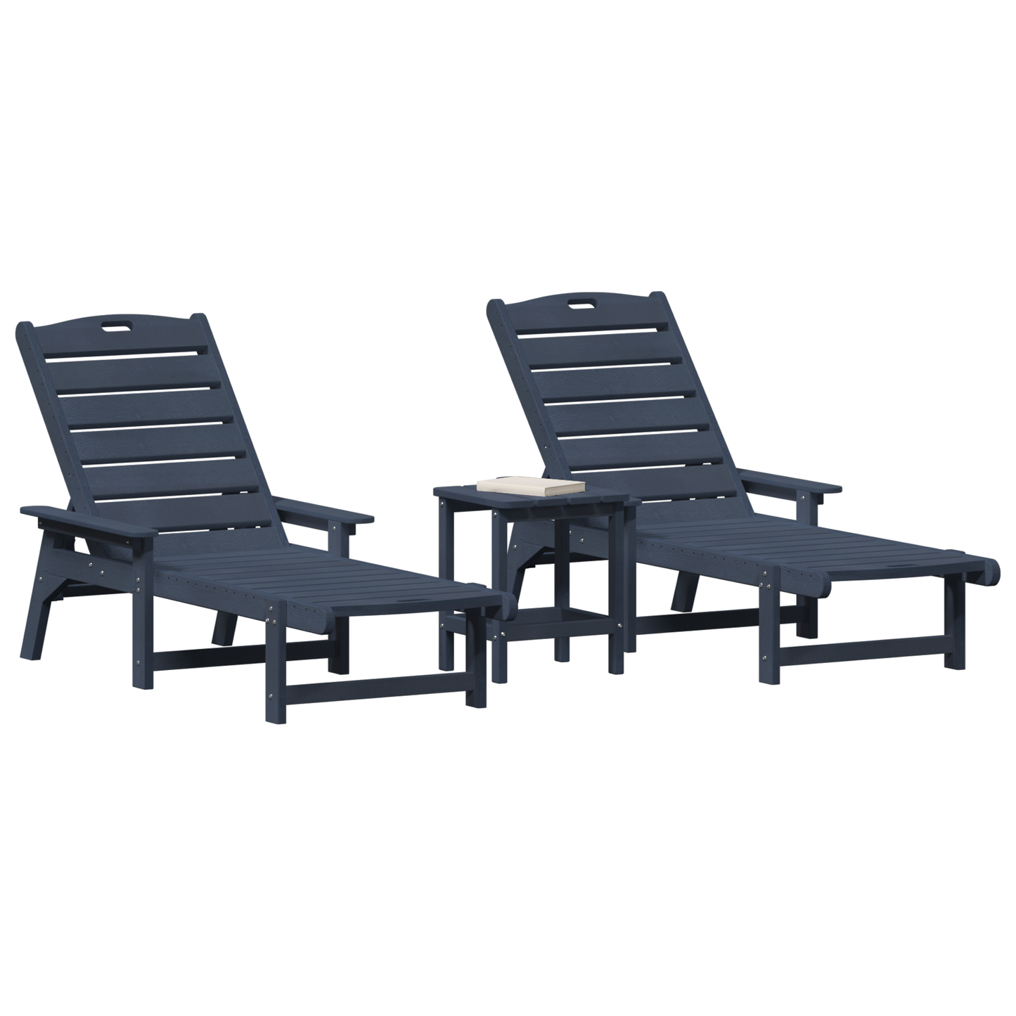Solstol 3 pcs Havblå Polyethylen