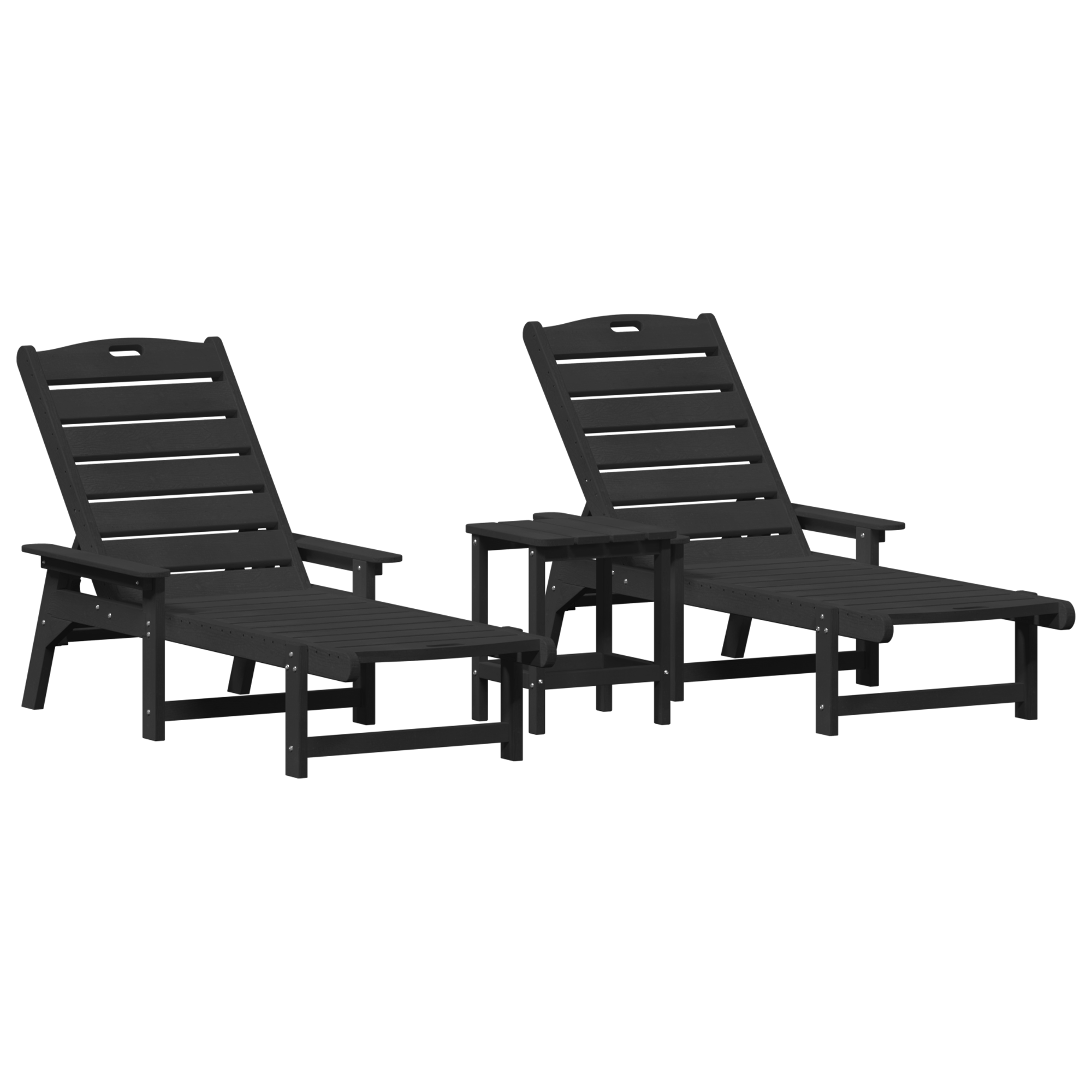Hage lounge møbler 3 pcs Svart 38 x 38 x 46cm Polyethylen