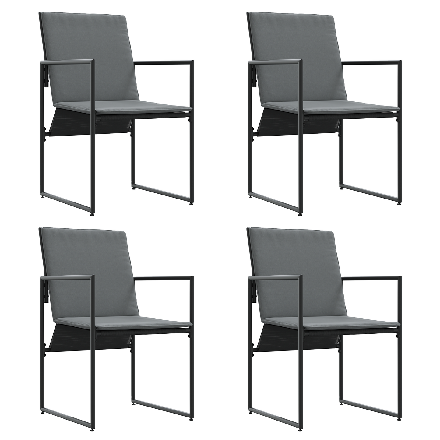 Hage Spisegruppe 5 pcs Svart Stål