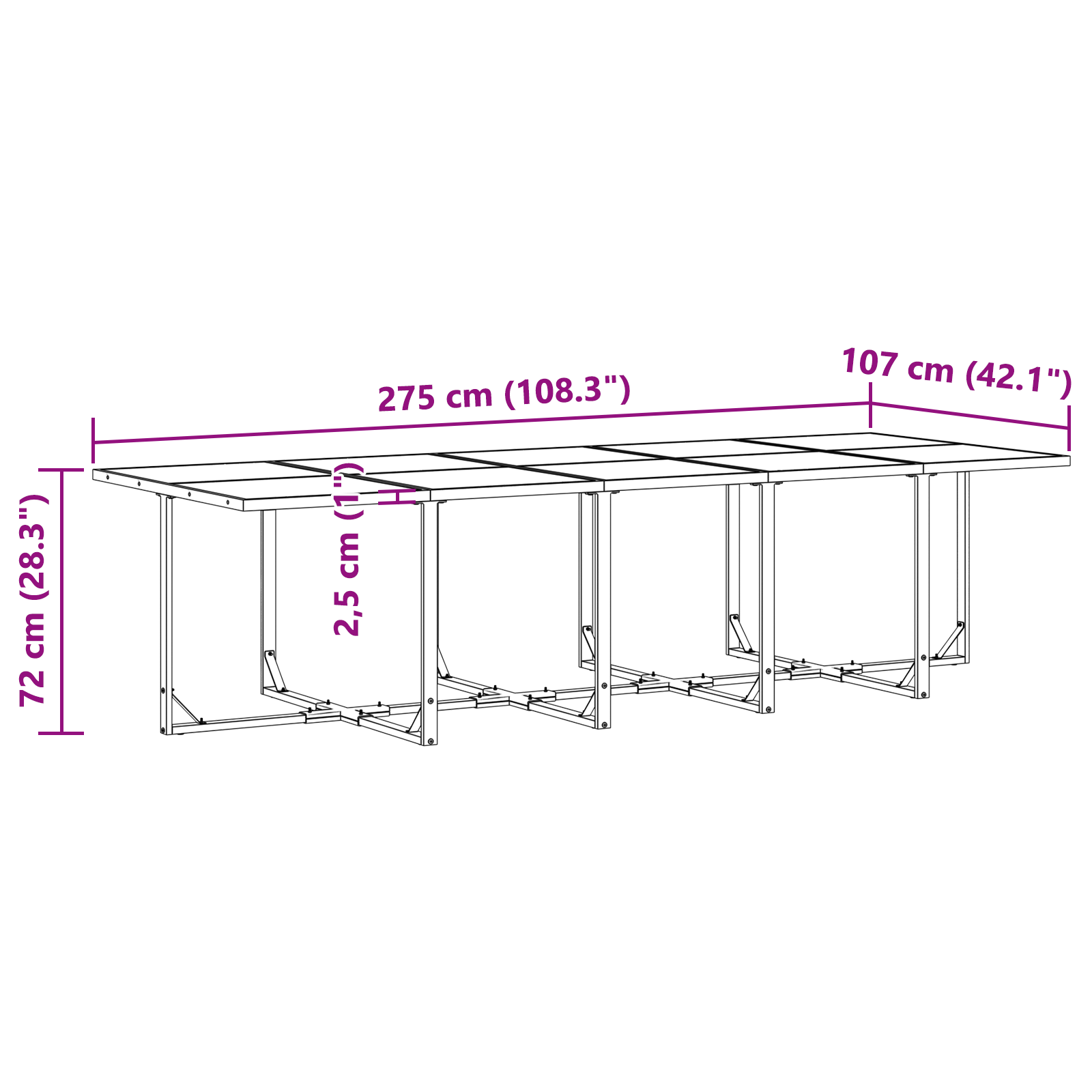 Hage Spisegruppe 11 pcs Svart Stål
