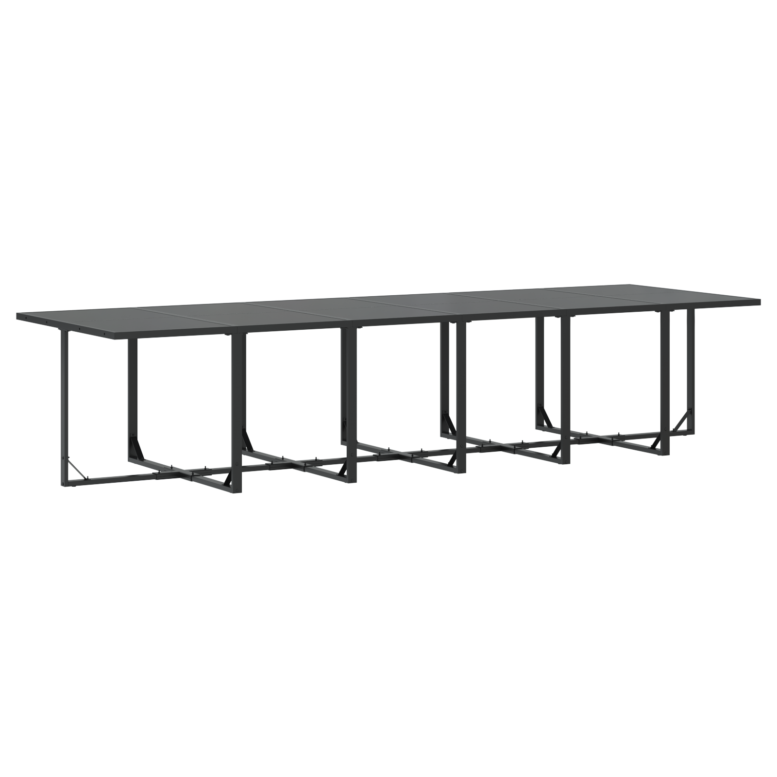 Hage Spisegruppe 13 pcs Svart Stål