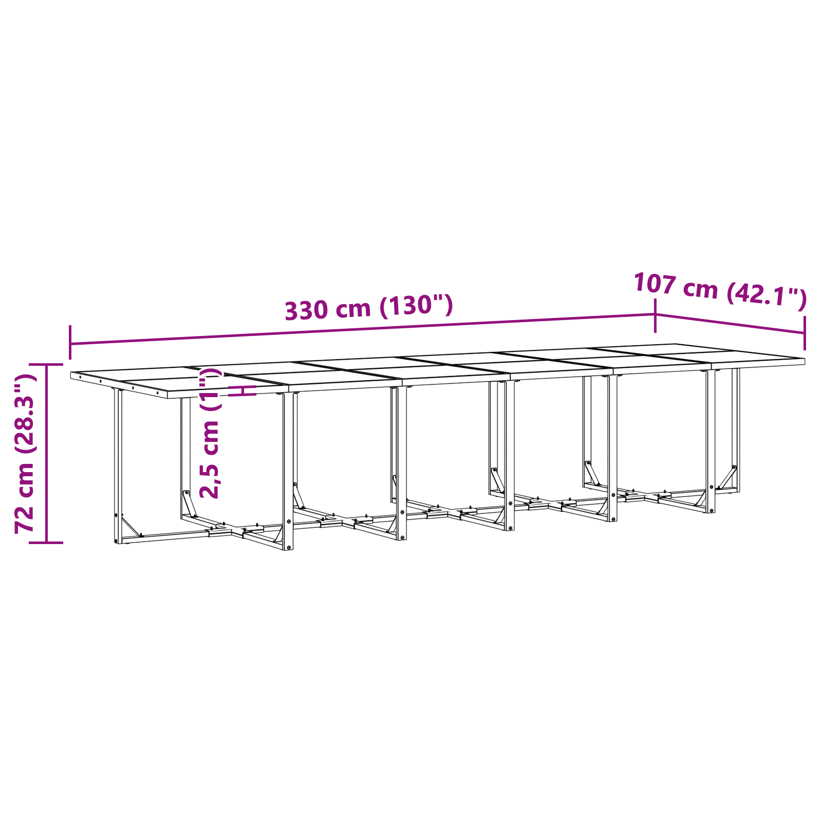 Hage Spisegruppe 13 pcs Svart Stål
