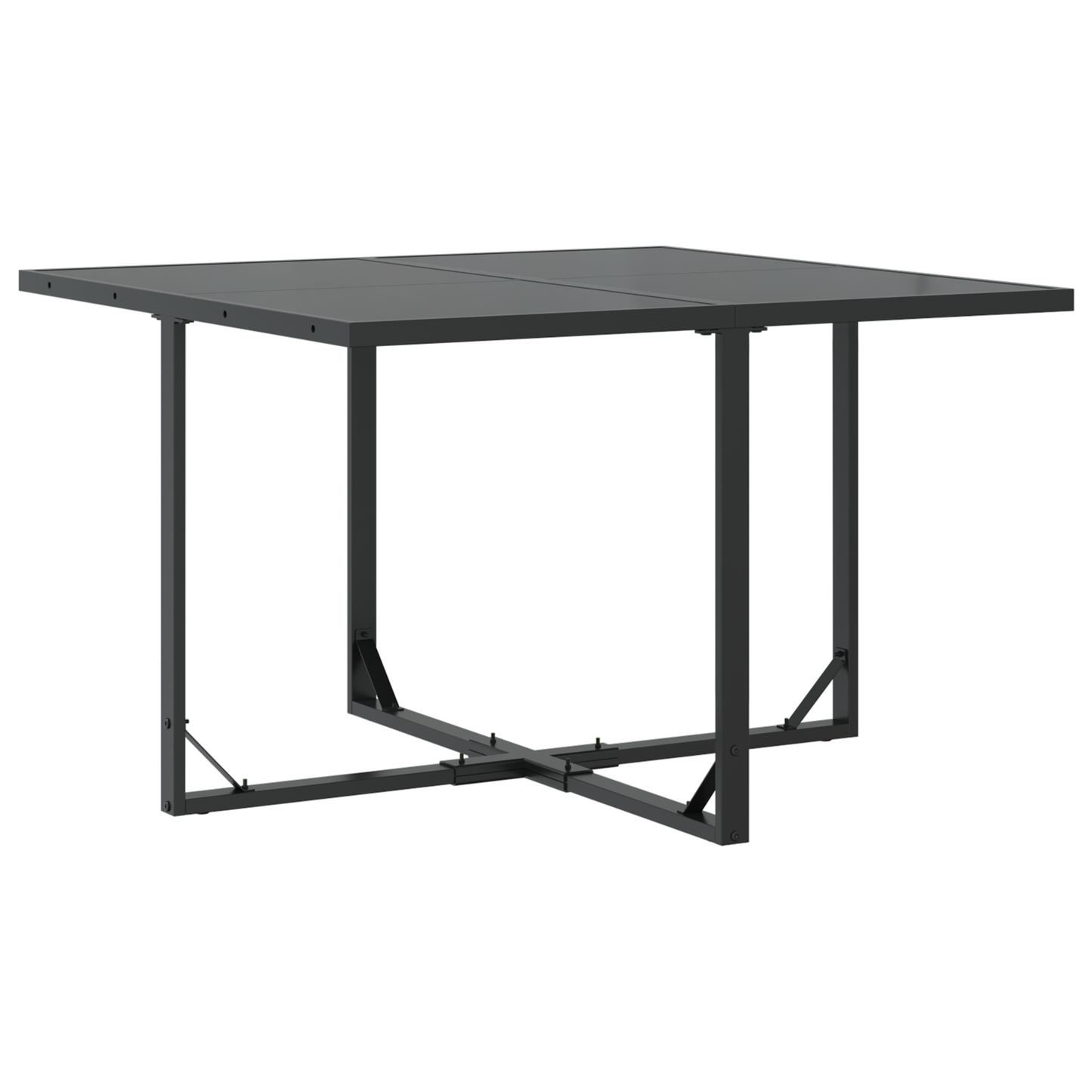 Hage Spisegruppe 9 pcs Svart Stål
