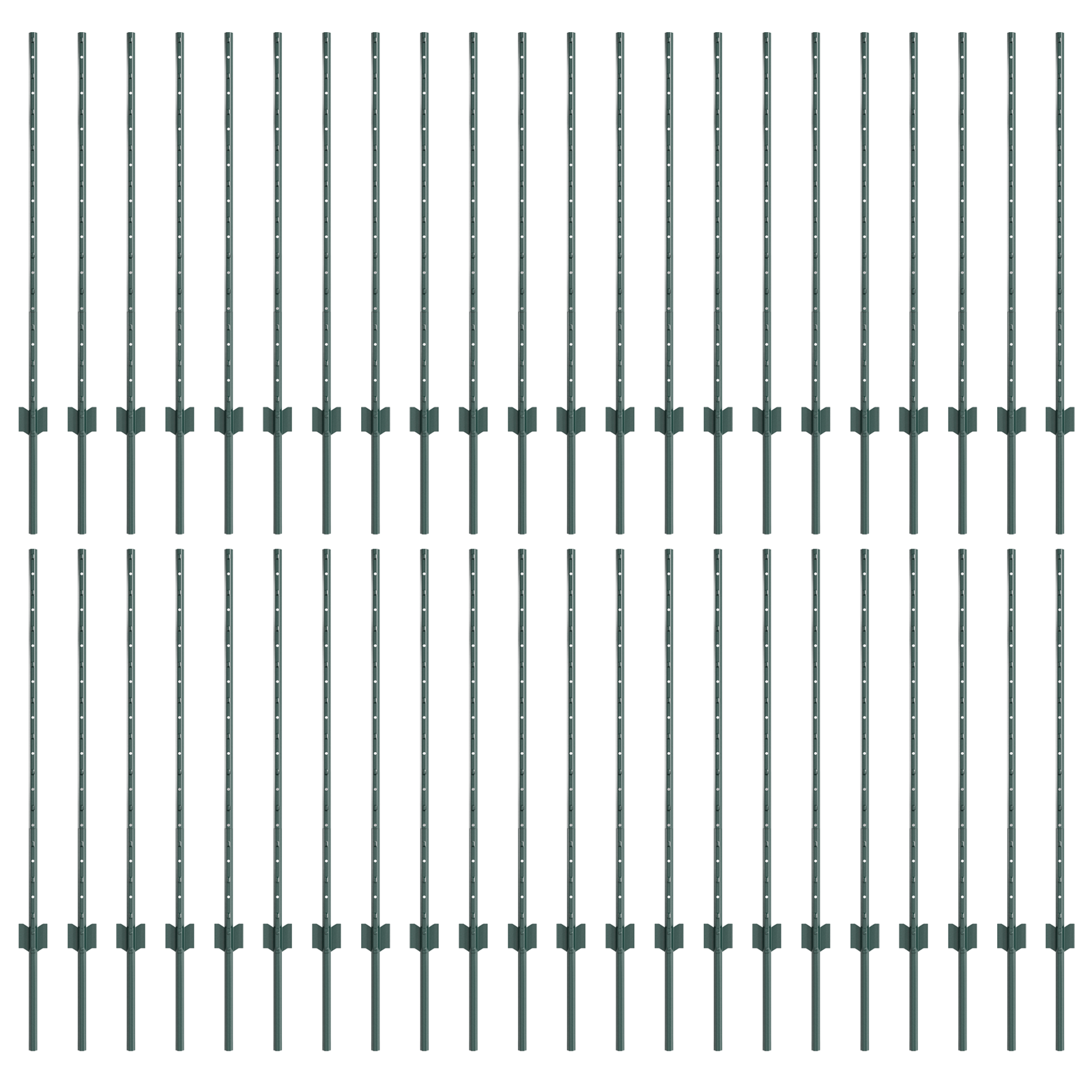 Gjerdepunkter 44 pcs grønn 140 cm Stål