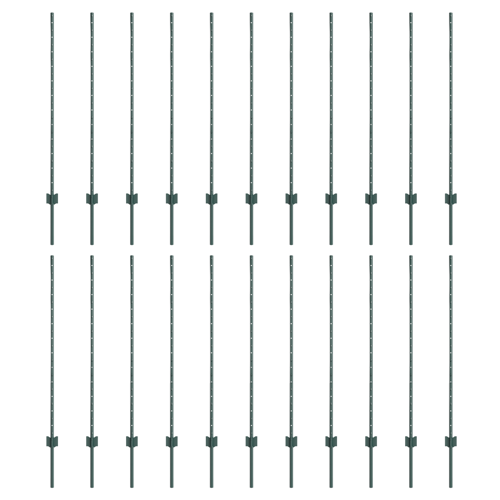 Gjerdepunkter 22 pcs grønn 160 cm Stål