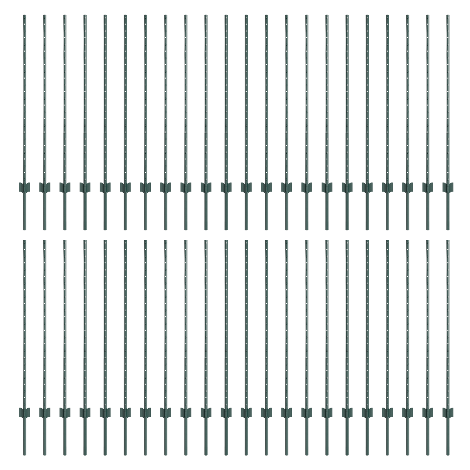 Gjerdepunkter 44 pcs grønn 160 cm Stål