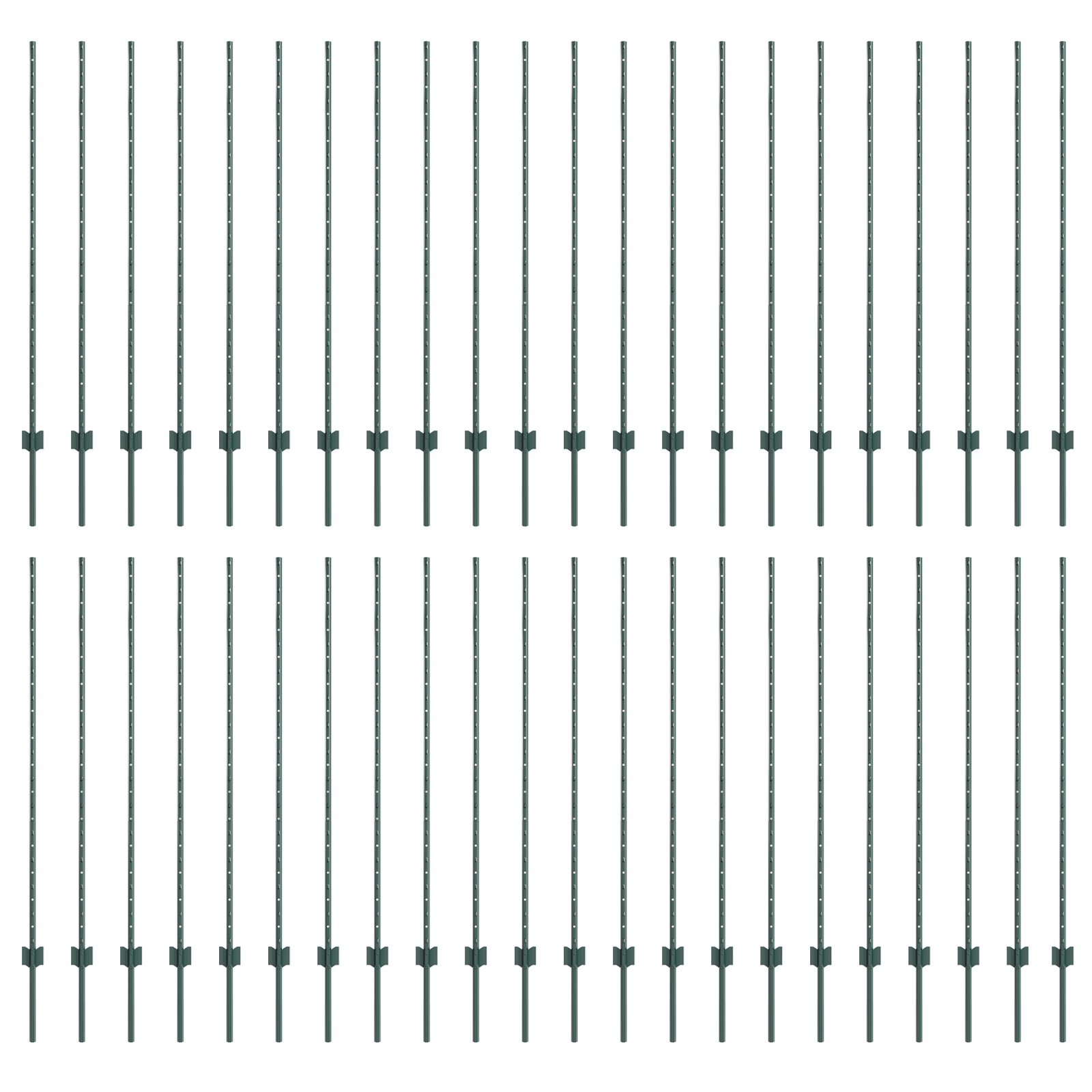 Gjerdepunkter 44 pcs grønn 180 cm Stål