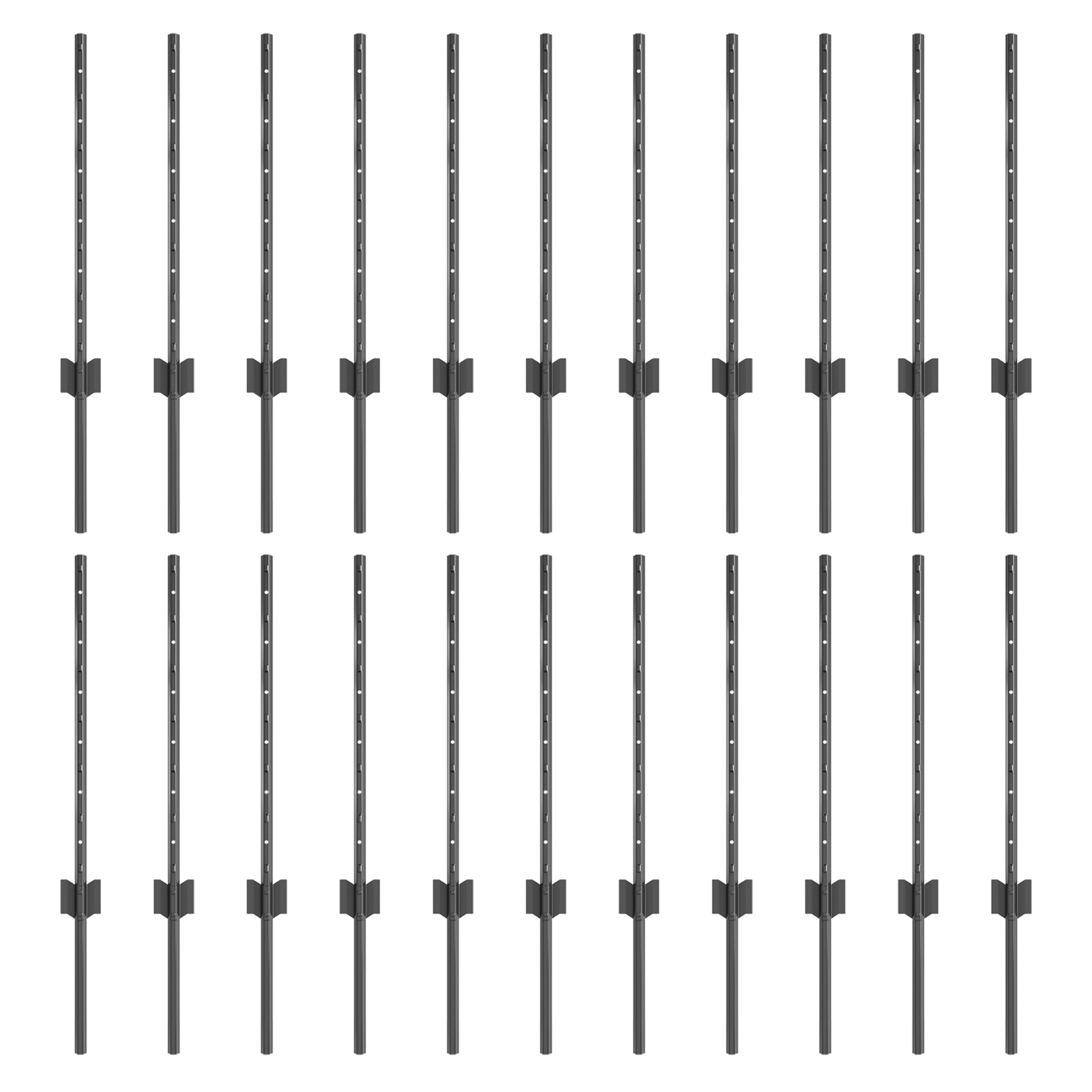 Gjerdepunkter 22 pcs Grå 100 cm Stål