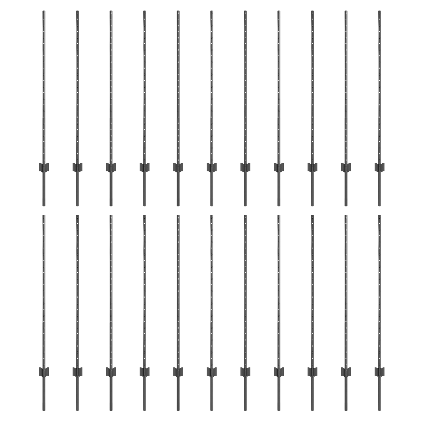 Gjerdepunkter 44 pcs Grå 160 cm Stål