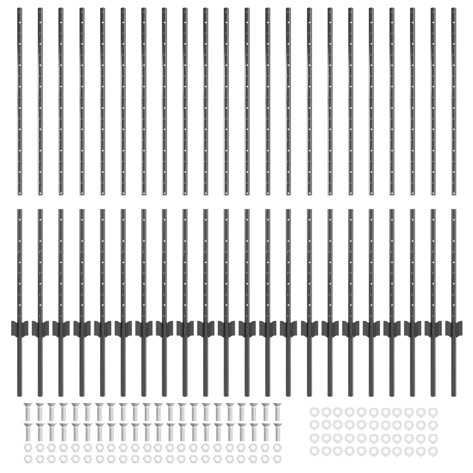 Gjerdepunkter 44 pcs Grå 160 cm Stål