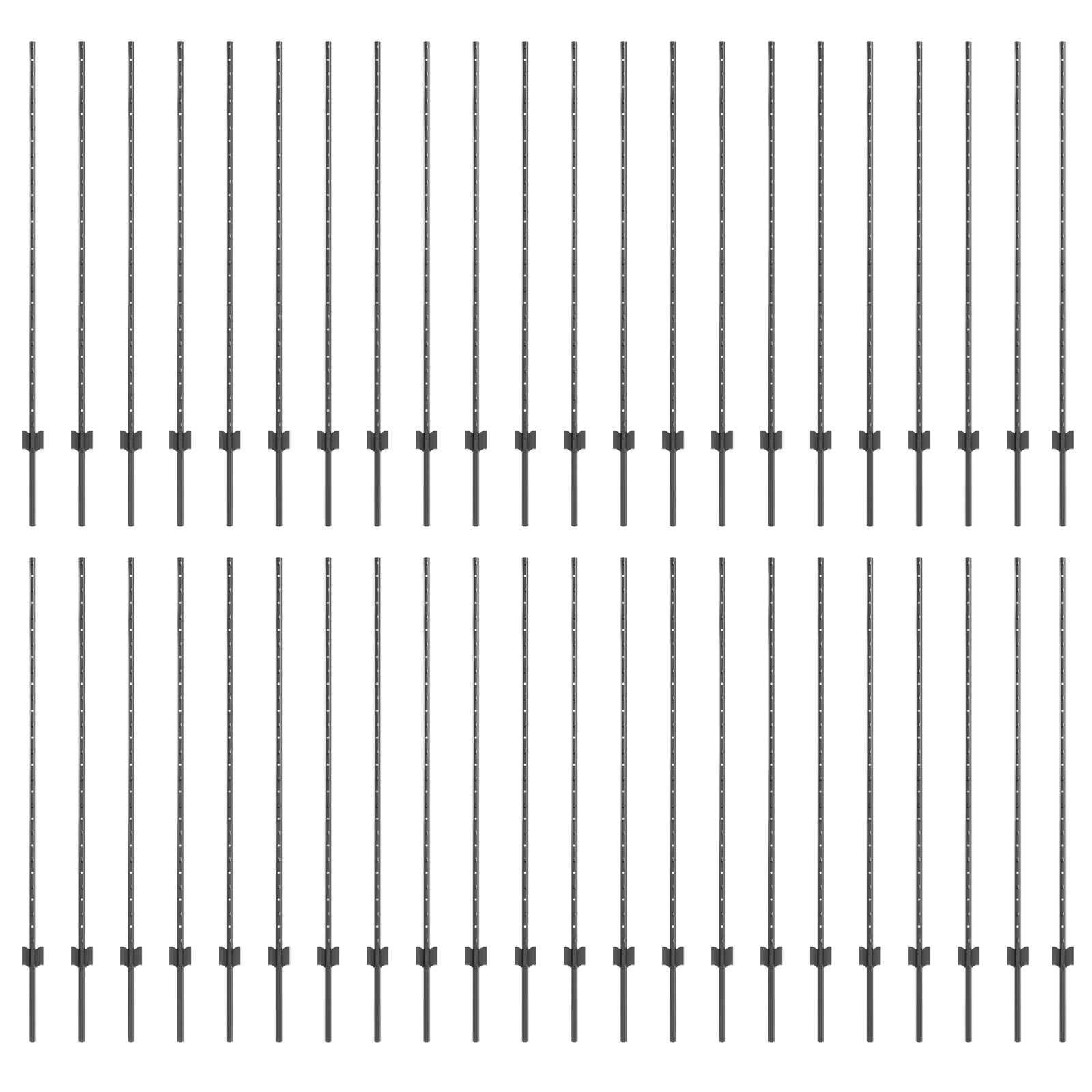 Gjerdepunkter 88 pcs Grå 180 cm Stål