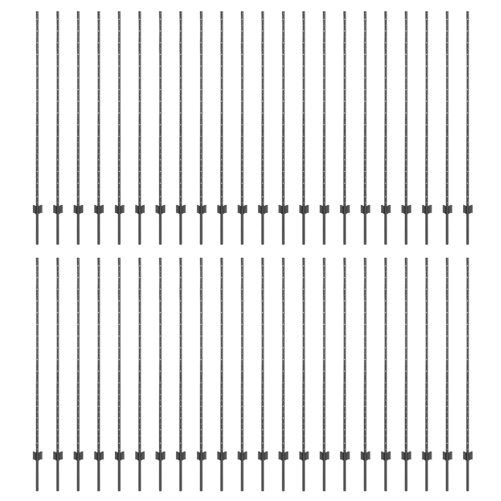 Gjerdepunkter 88 pcs Grå 200 cm Stål