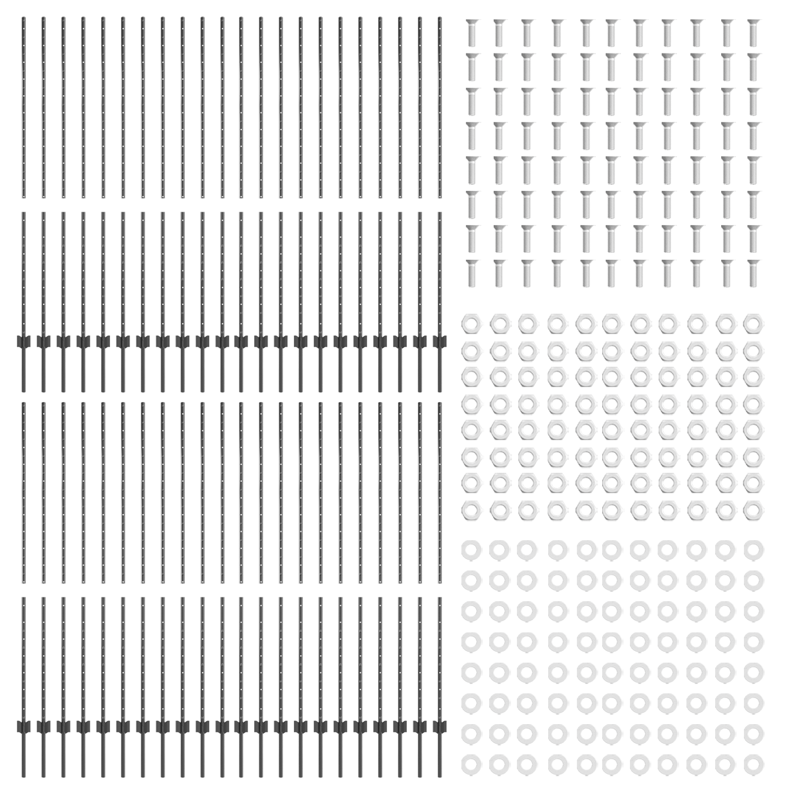 Gjerdepunkter 88 pcs Grå 200 cm Stål