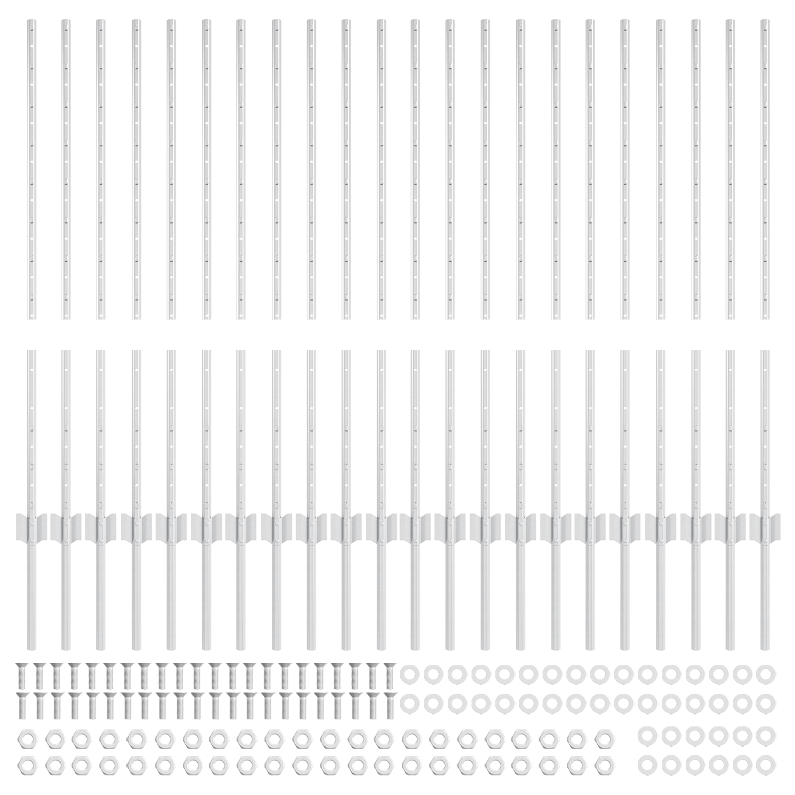 Gjerdepunkter 44 pcs sølv 140 cm Stål