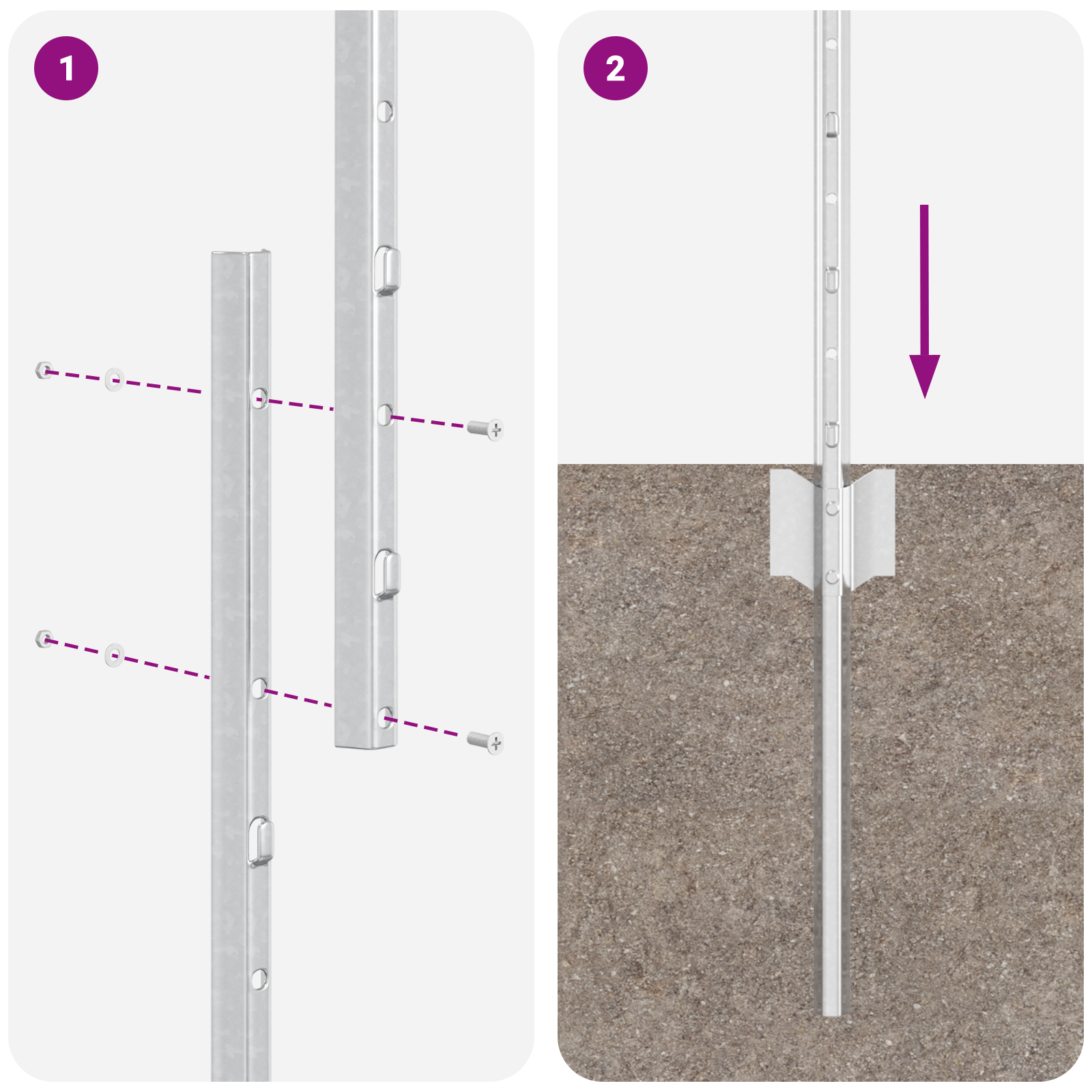 Gjerdepunkter 44 pcs sølv 160 cm Stål