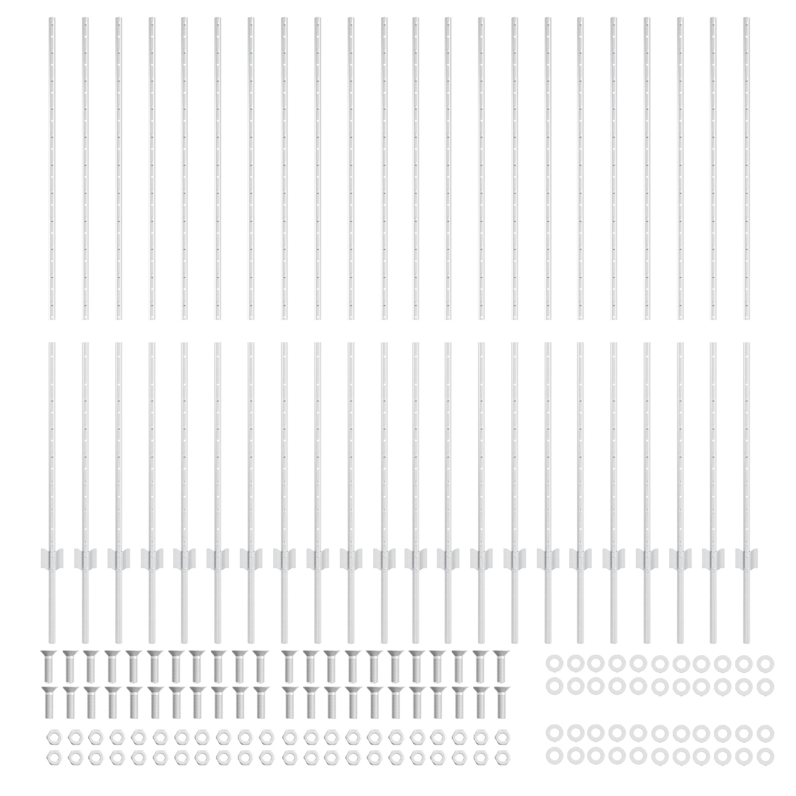 Gjerdepunkter 44 pcs sølv 200 cm Stål