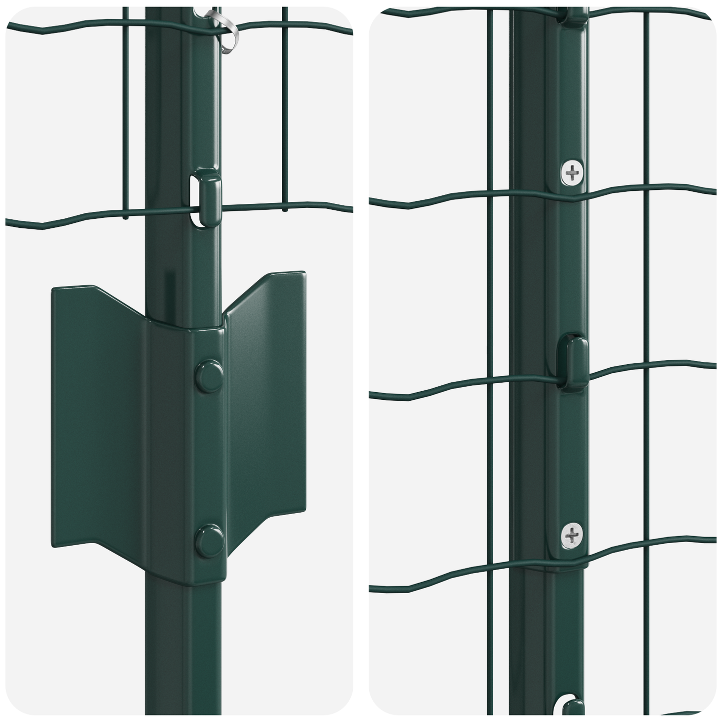 Euro gjerdet med stolpe 10 x 1,4 m PVC-belagt stål Grønn Mesh