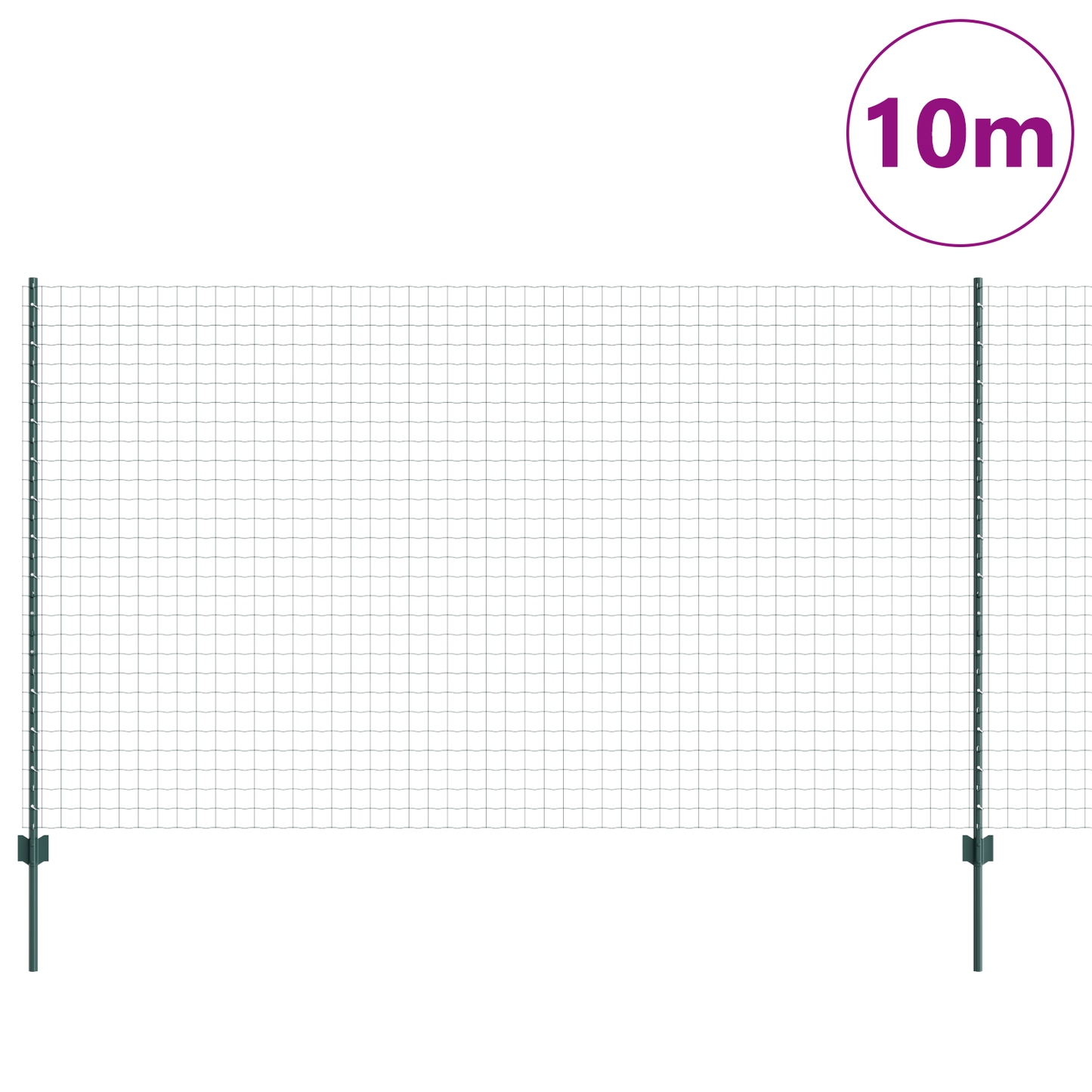 Euro gjerdet med stolpe 10 x 1,4 m PVC-belagt stål Grønn Mesh