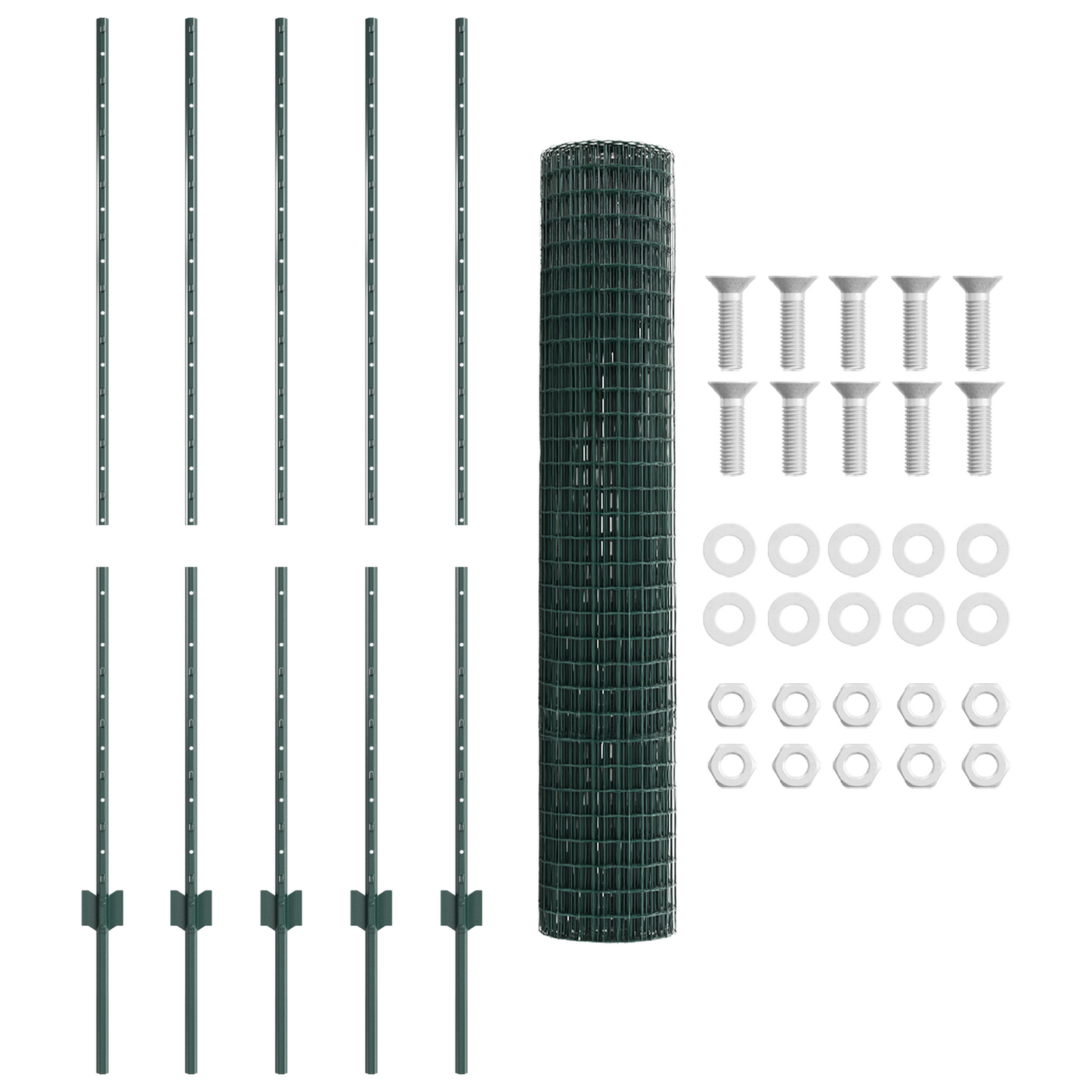 Euro gjerdet med stolpe 10 x 1,4 m PVC-belagt stål Grønn Mesh