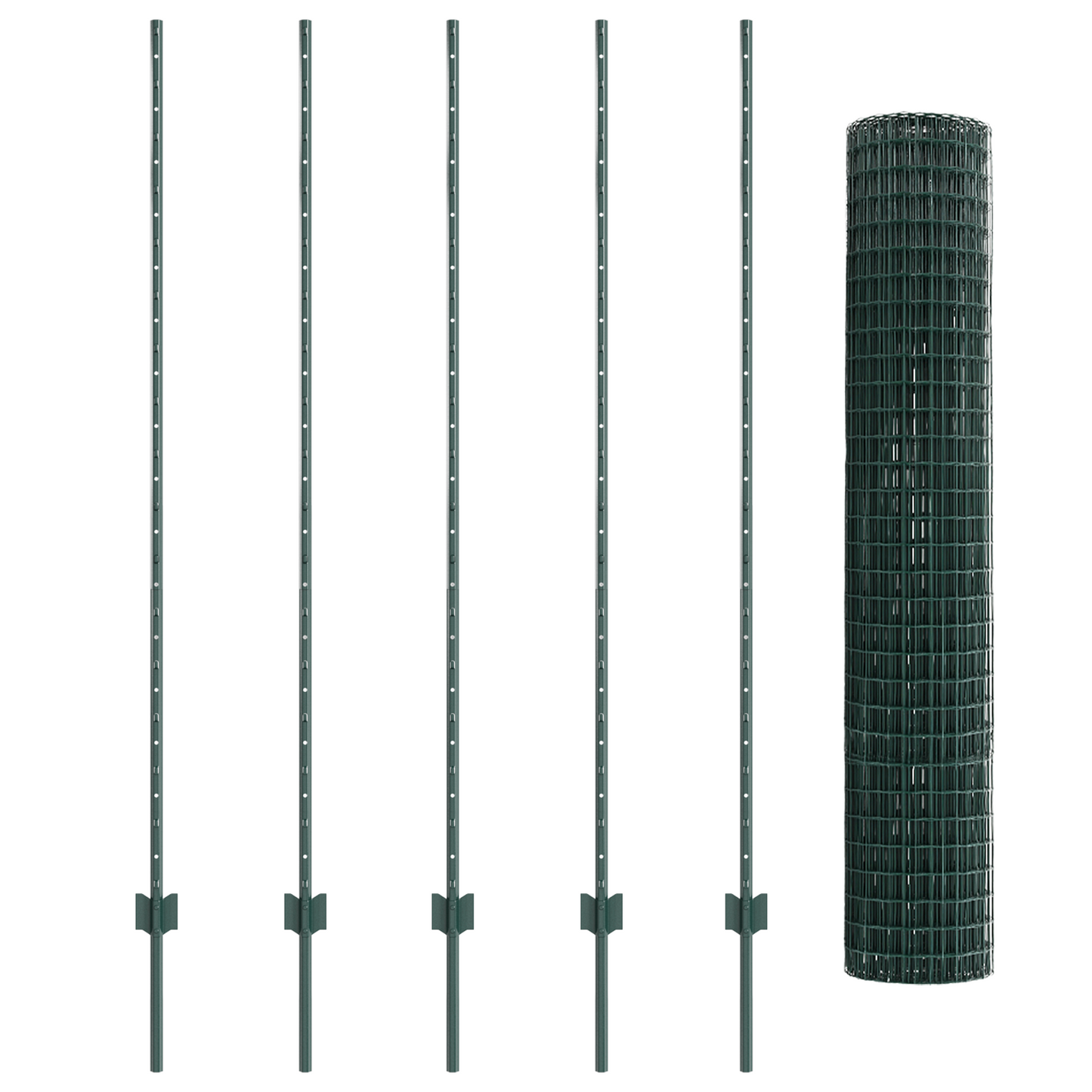Euro gjerdet med stolpe 10 x 1,6 m PVC-belagt stål Grønn Mesh