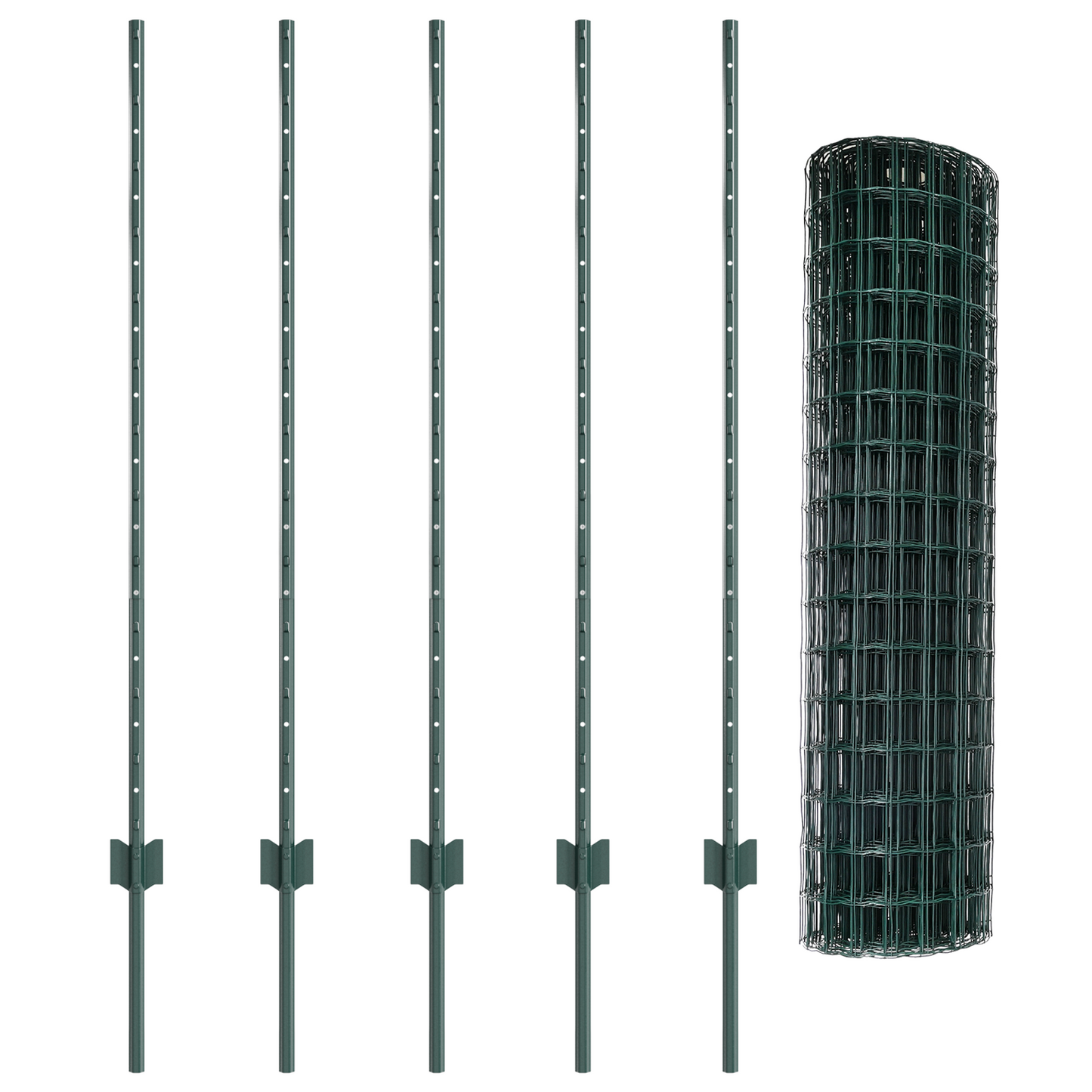 Euro gjerdet med stolpe 10 x 1,2 m PVC-belagt stål Grønn Mesh