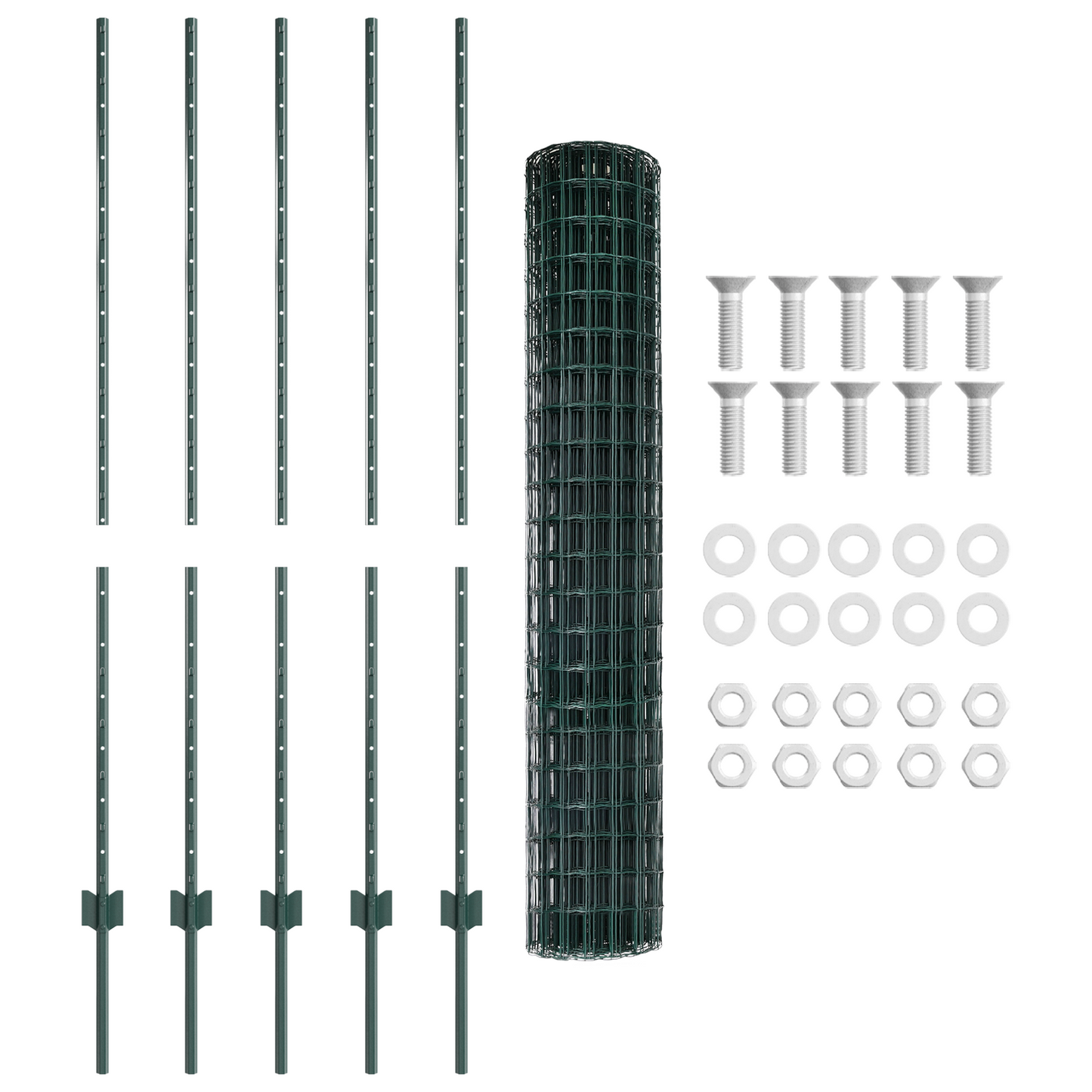Euro gjerdet med stolpe 10 x 1,4 m PVC-belagt stål Grønn Mesh