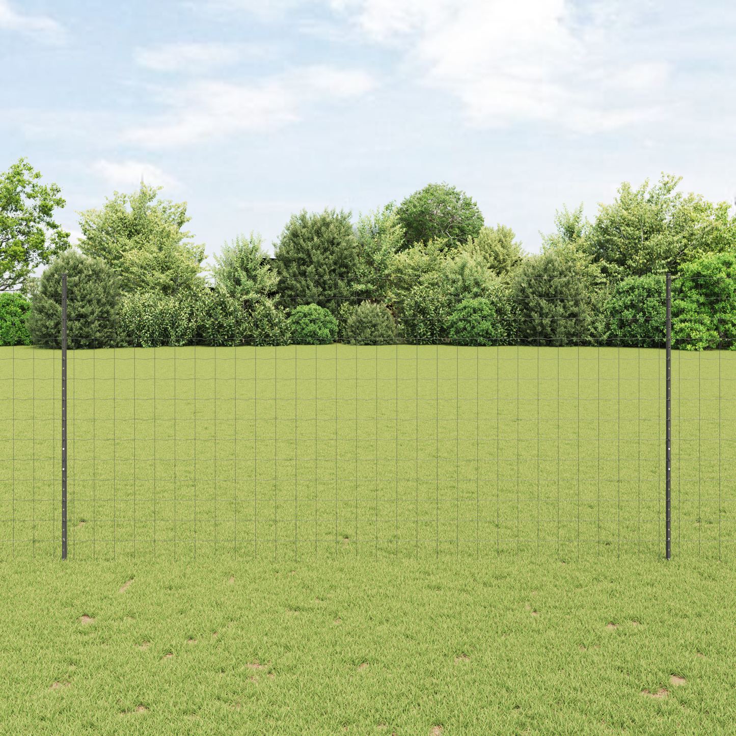 Euro gjerdet med stolpe 10 x 1,4 m PVC-belagt stål Grå Mesh