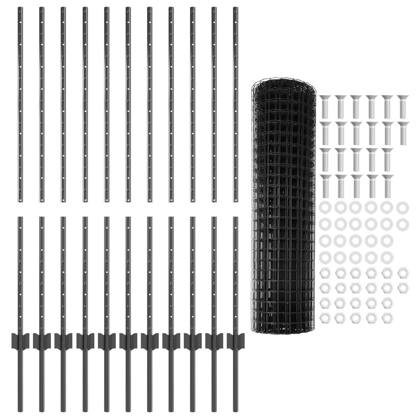 Euro gjerdet med stolpe 25 x 1,2 m PVC-belagt stål Grå Mesh