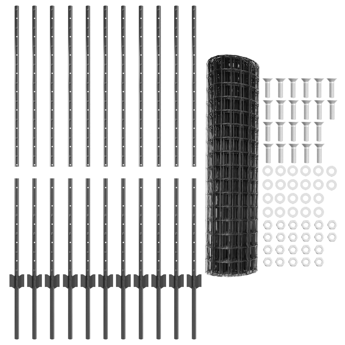 Euro gjerdet med stolpe 25 x 1,2 m PVC-belagt stål Grå Mesh