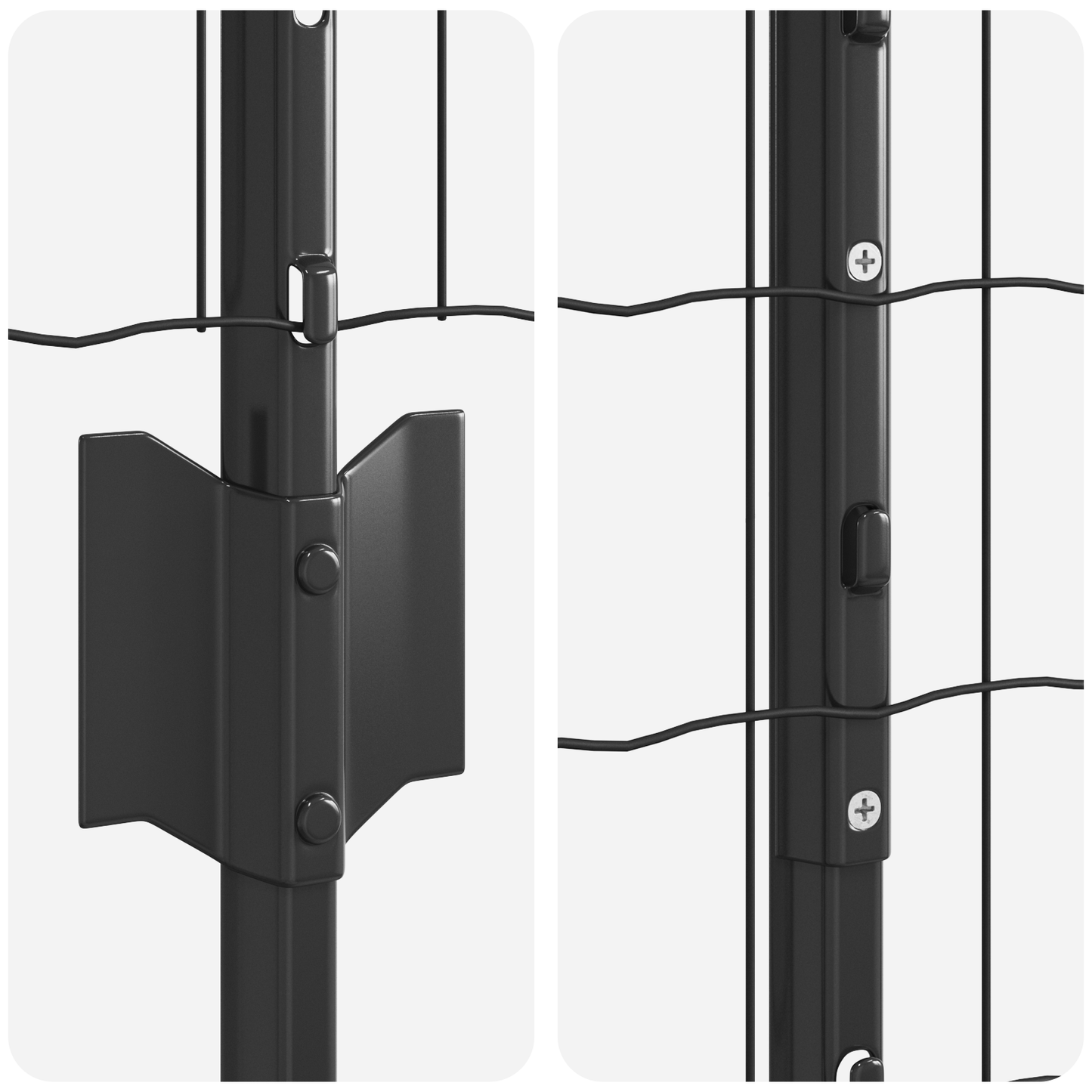 Euro gjerdet med stolpe 10 x 1,4 m PVC-belagt stål Grå Mesh