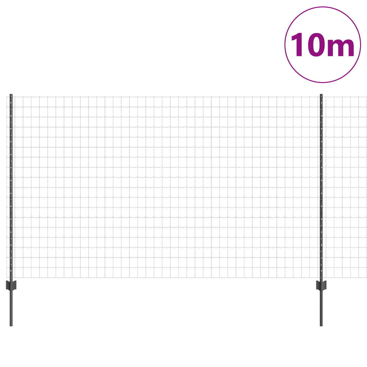 Euro gjerdet med stolpe 10 x 1,4 m PVC-belagt stål Grå Mesh