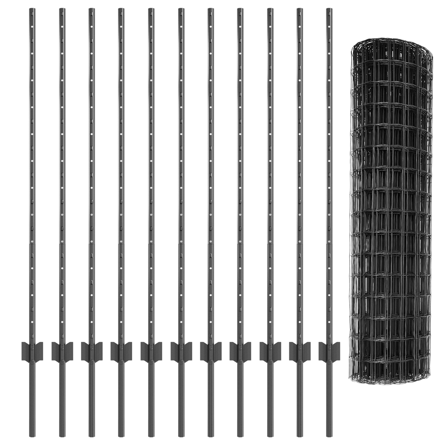 Euro gjerdet med stolpe 25 x 1,2 m PVC-belagt stål Grå Mesh
