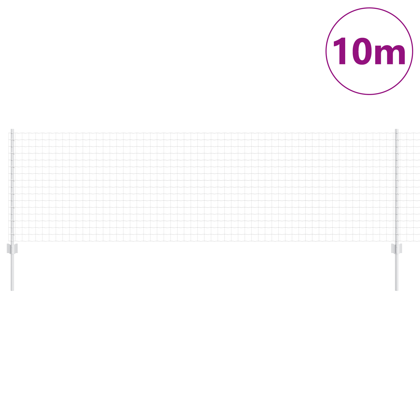 Gjerde med innlegg. sølv 0.8 x 10 m Stål