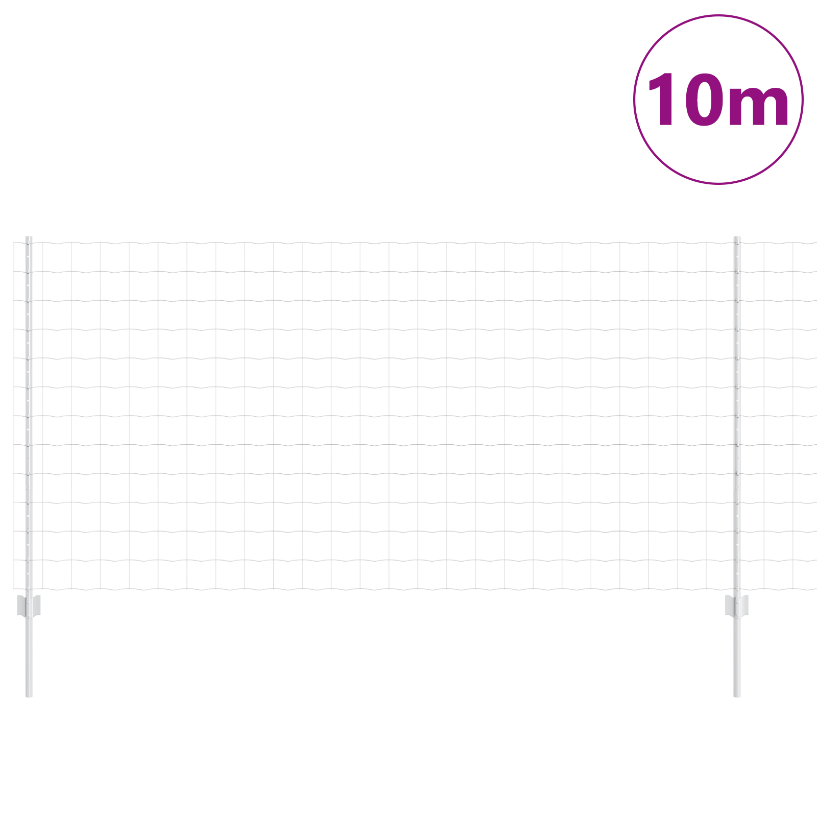 Gjerde med innlegg. sølv 1.2 x 10 m Stål