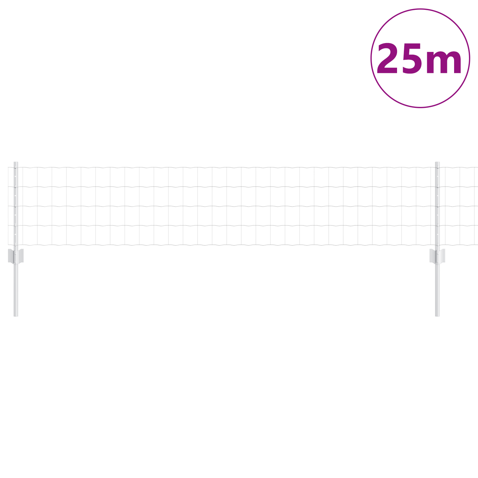 Gjerde med innlegg. sølv 0.4 x 25 m Stål