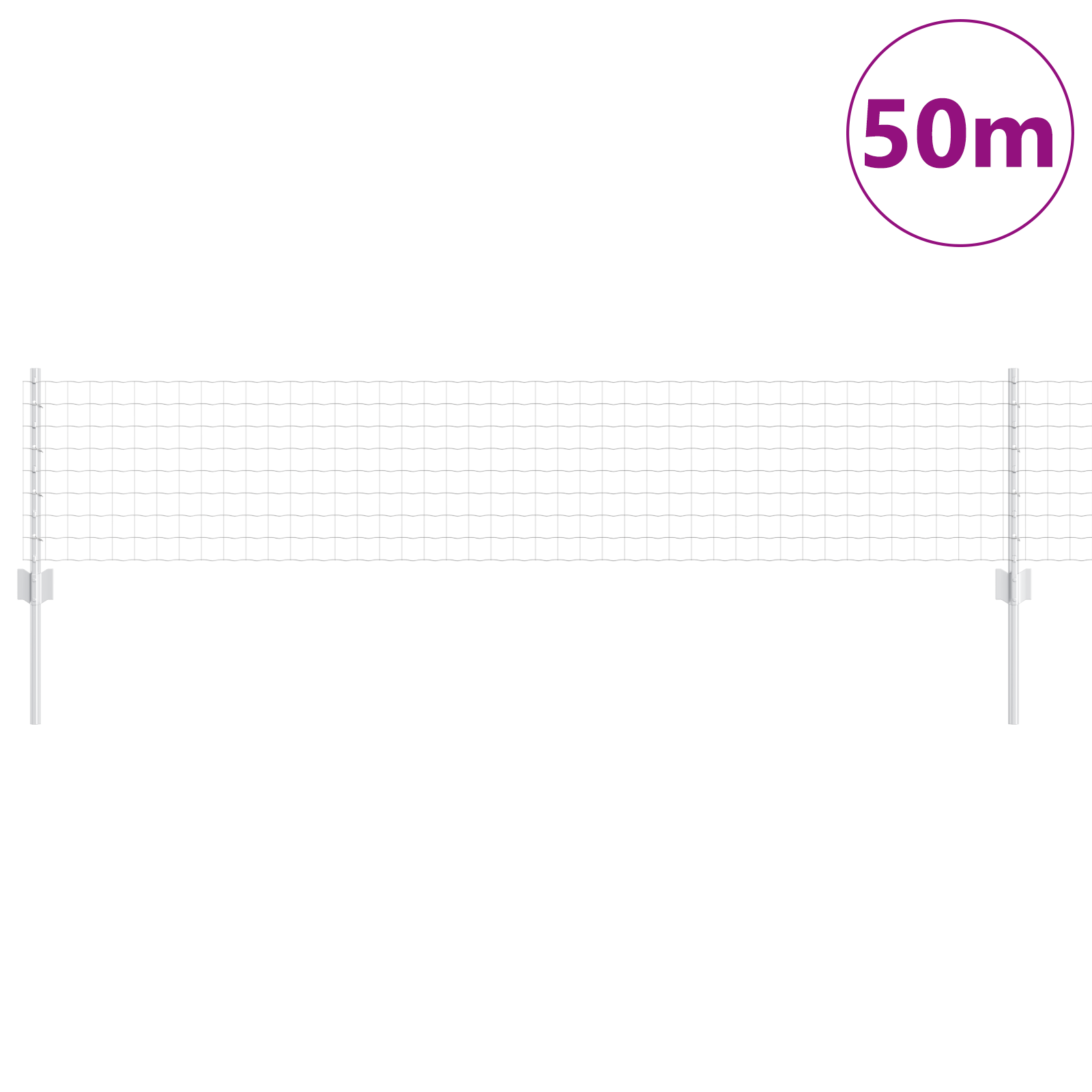 Gjerde med innlegg. sølv 0.4 x 50 m Stål