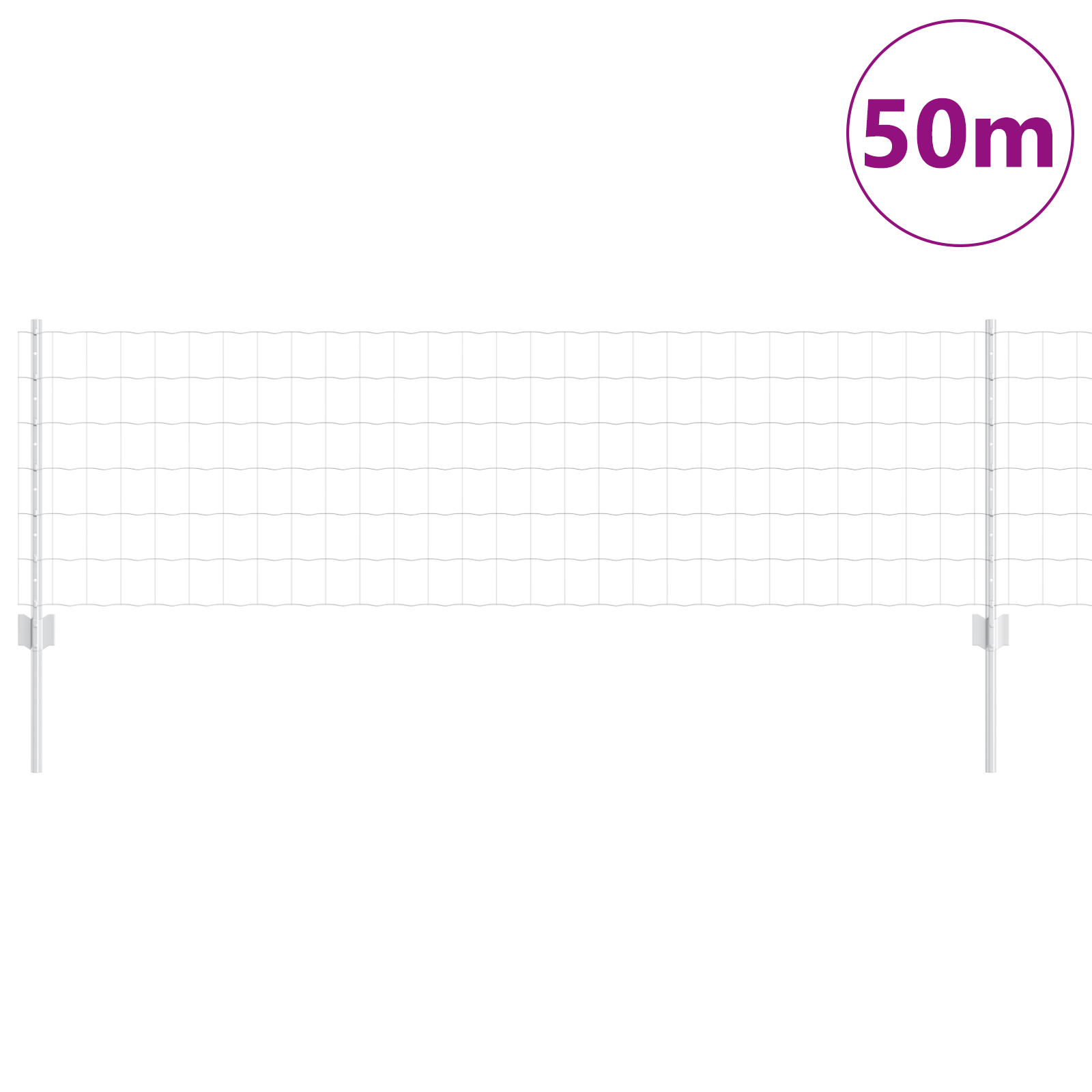 Gjerde med innlegg. sølv 0.6 x 50 m Stål
