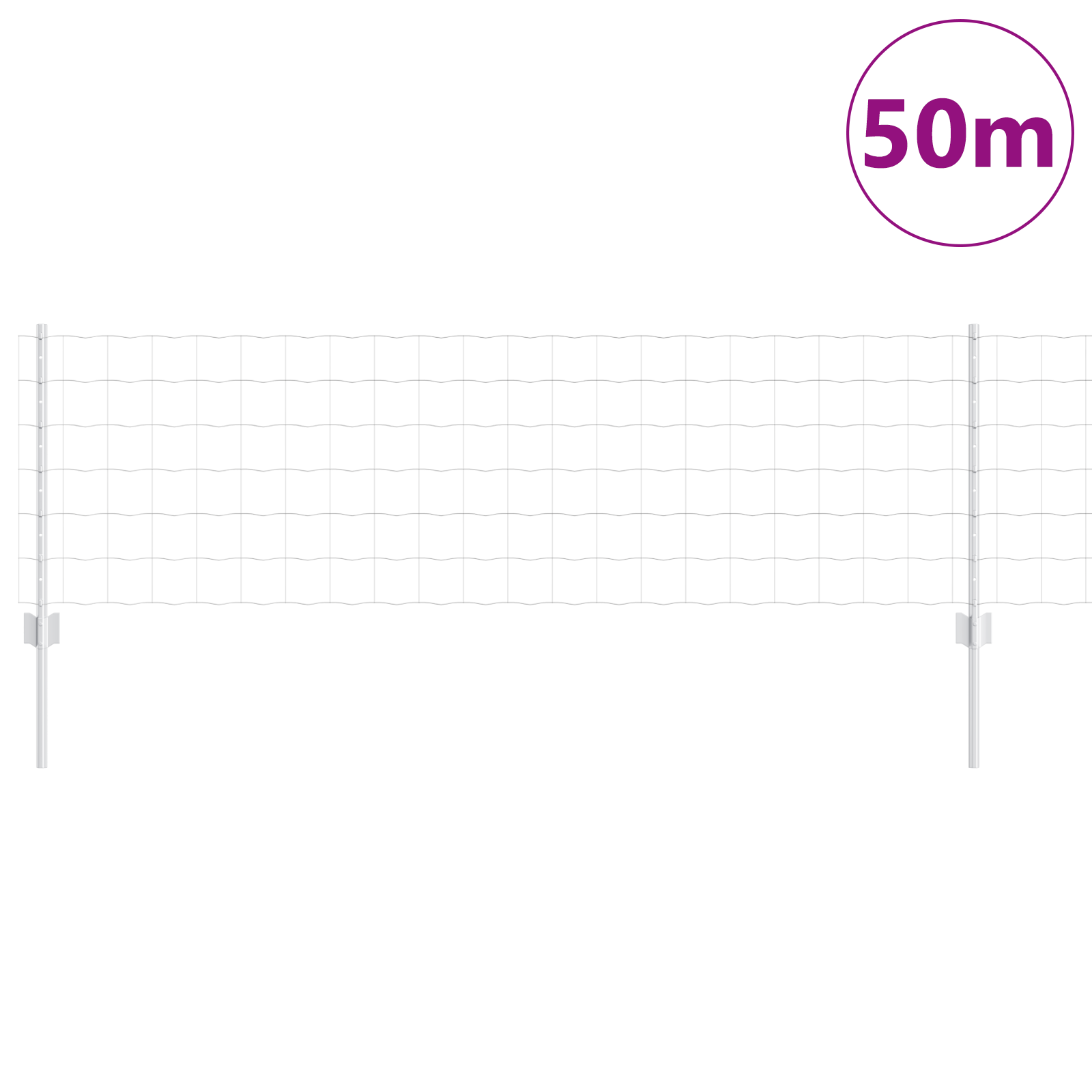 Gjerde med innlegg. sølv 0.6 x 50 m Stål