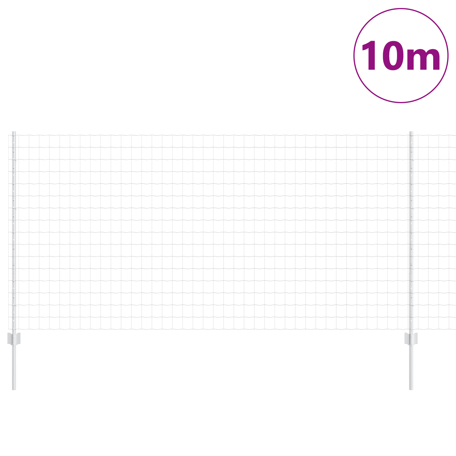 Gjerde med innlegg. sølv 1.2 x 10 m Stål