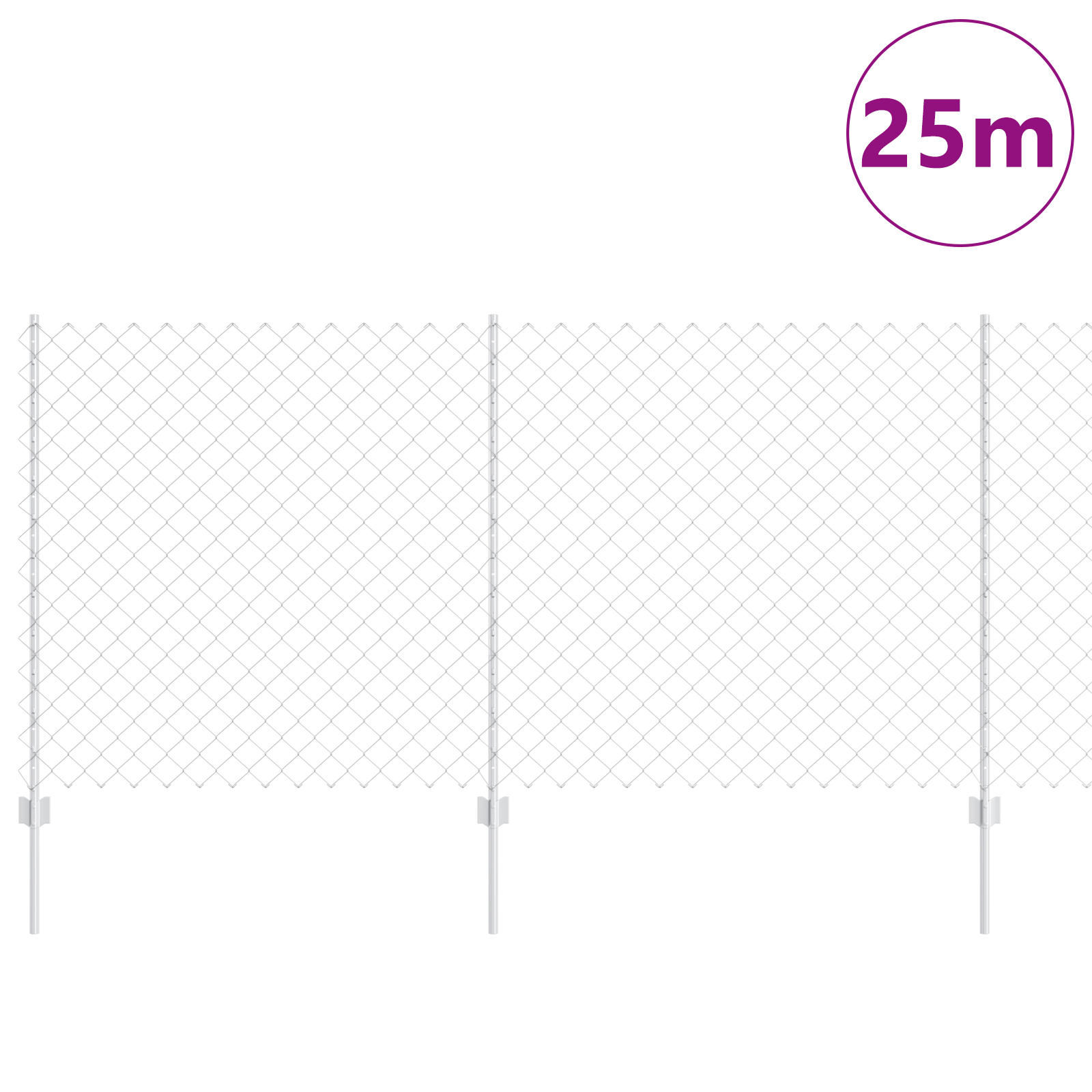 Gjerde med innlegg. sølv 1.2 x 25 m Stål