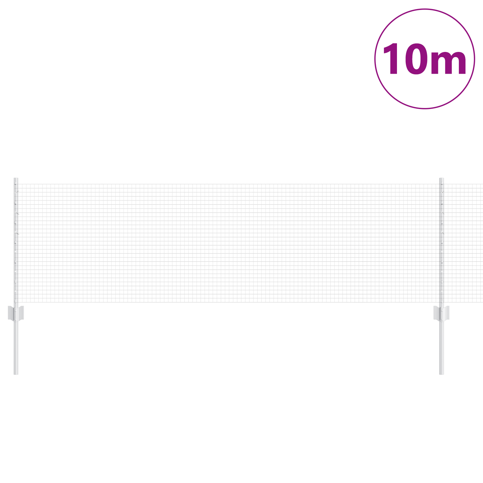 Gjerde med innlegg. sølv 0.6 x 10 m Stål