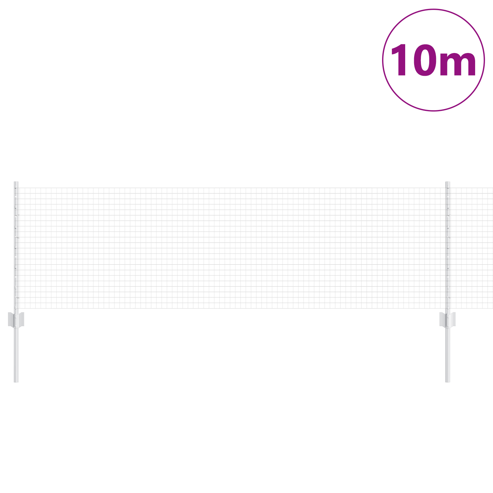 Gjerde med innlegg. sølv 0.6 x 10 m Stål
