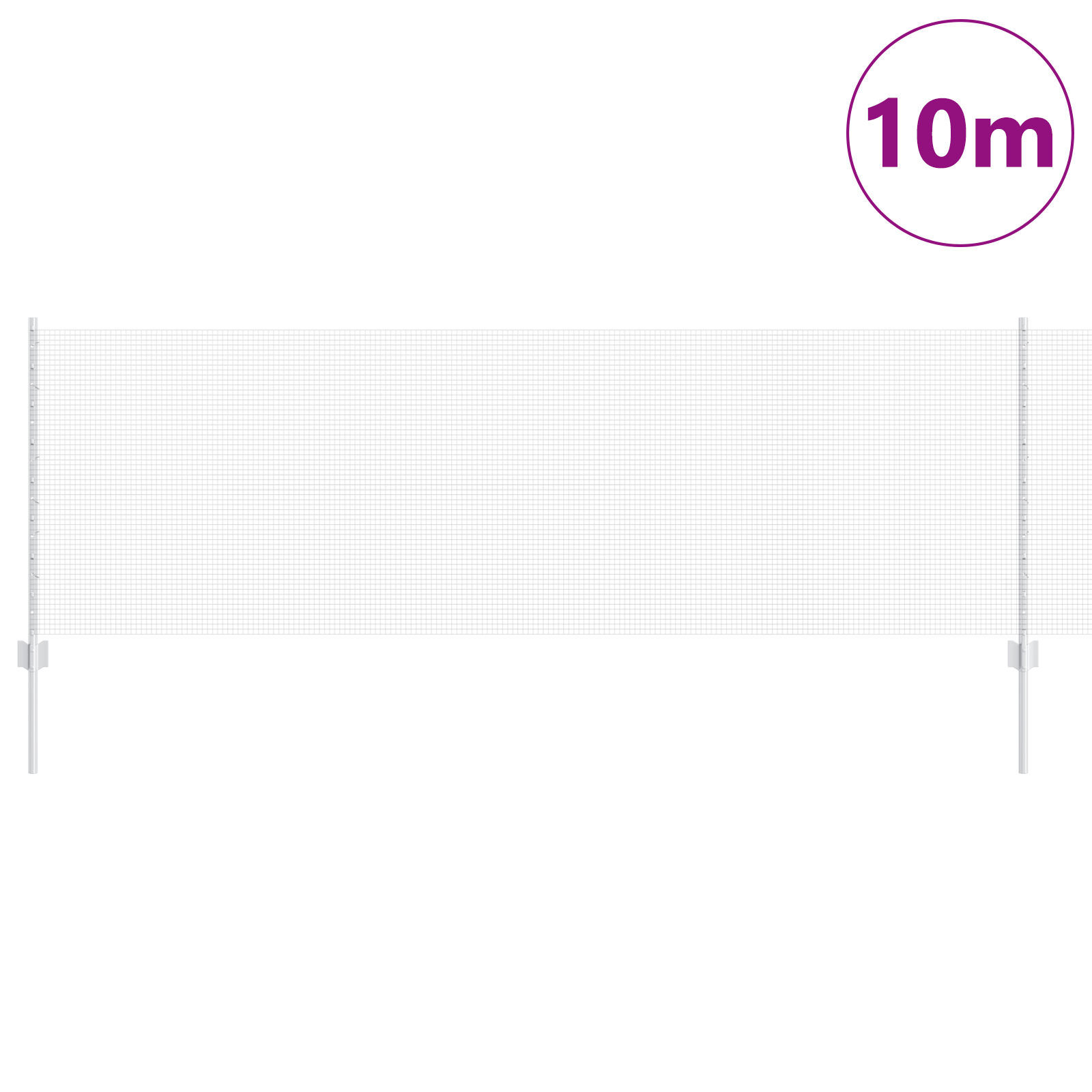 Gjerde med innlegg. sølv 0.8 x 10 m Stål