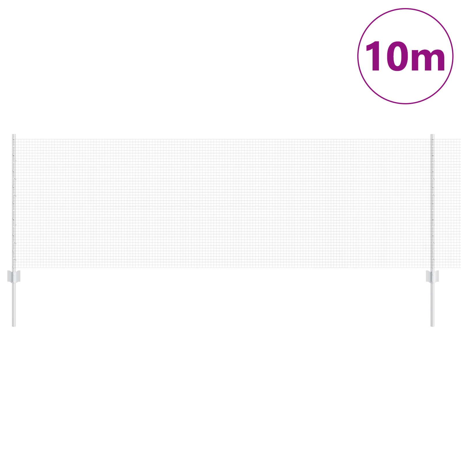 Gjerde med innlegg. sølv 0.8 x 10 m Stål