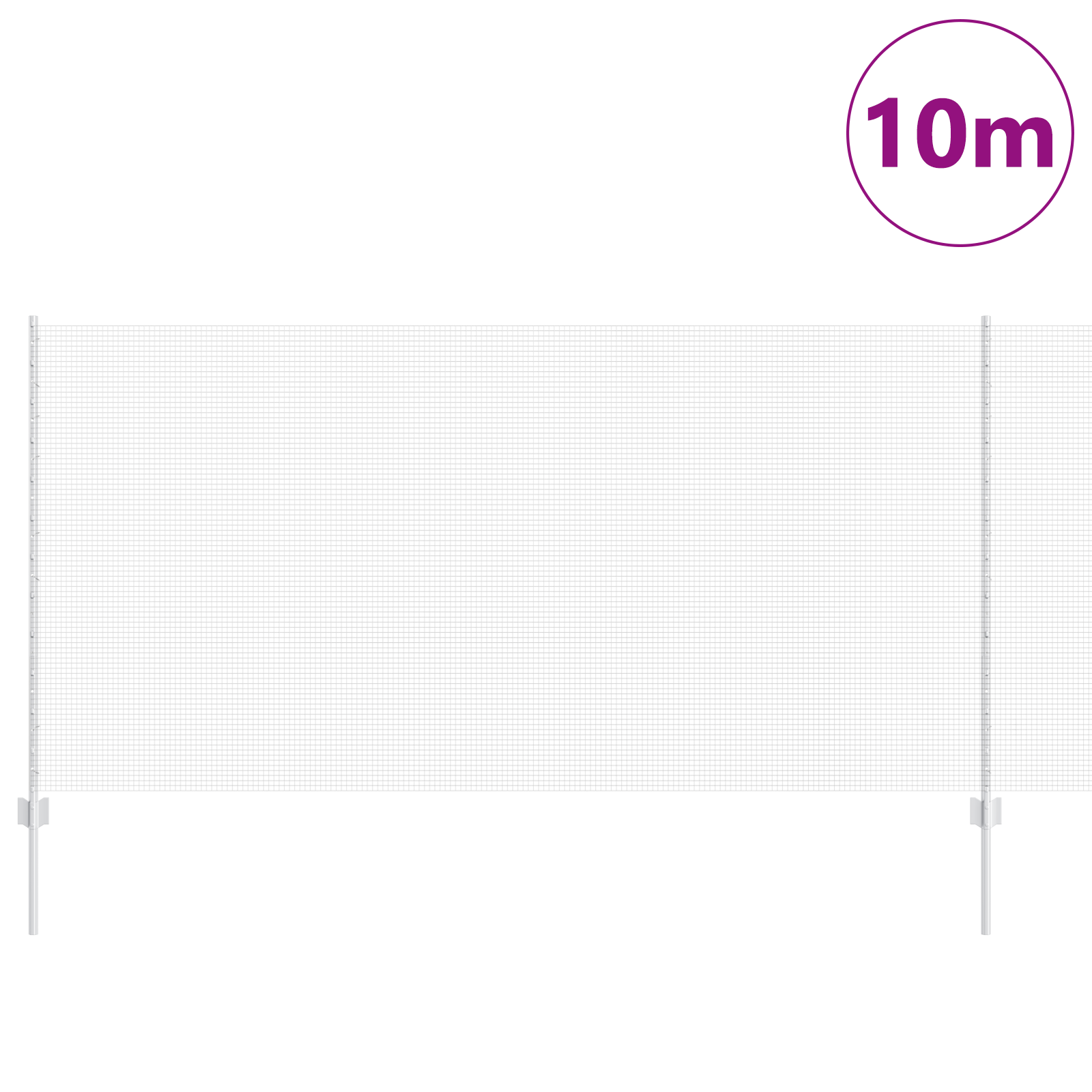 Gjerde med innlegg. sølv 1.2 x 10 m Stål