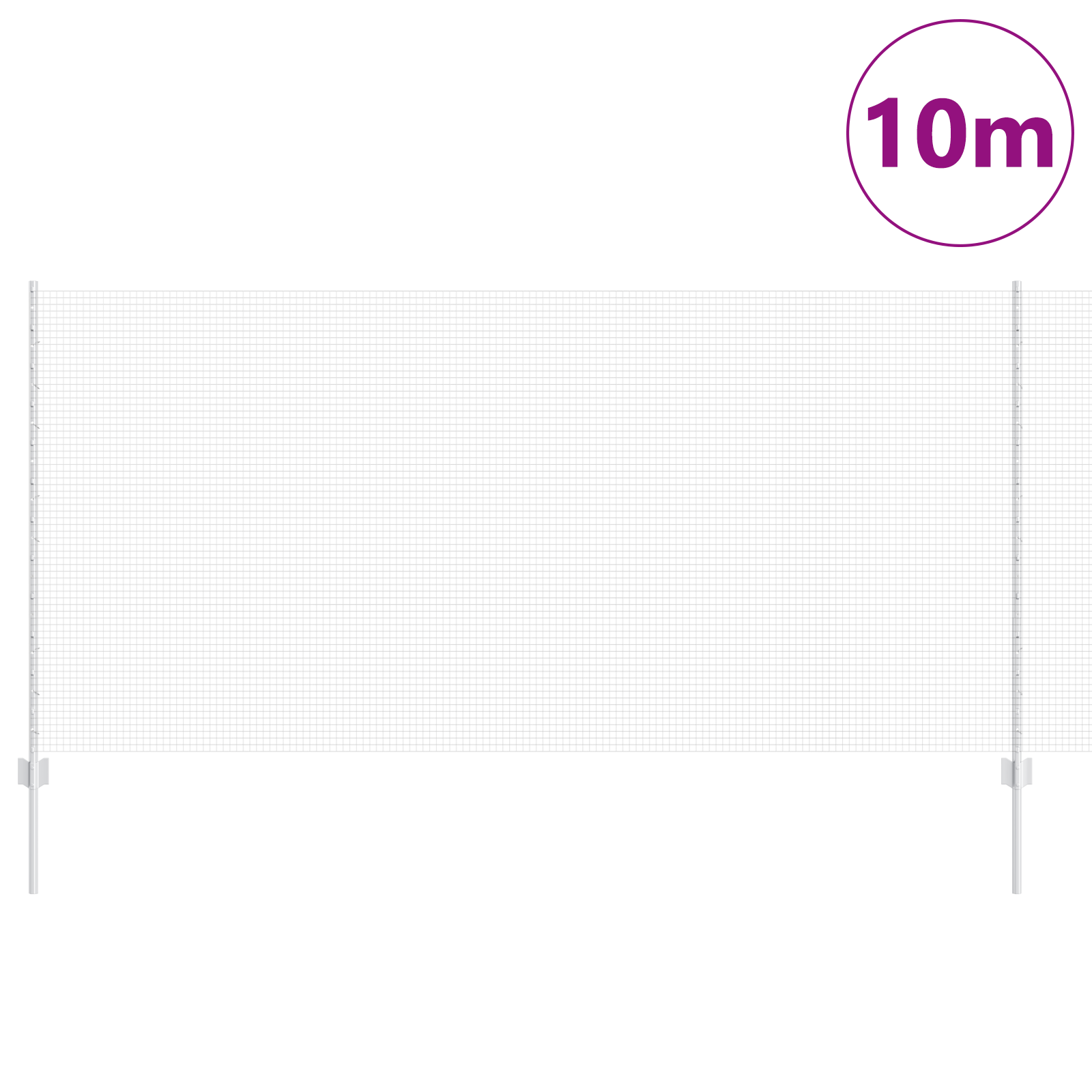 Gjerde med innlegg. sølv 1.2 x 10 m Stål
