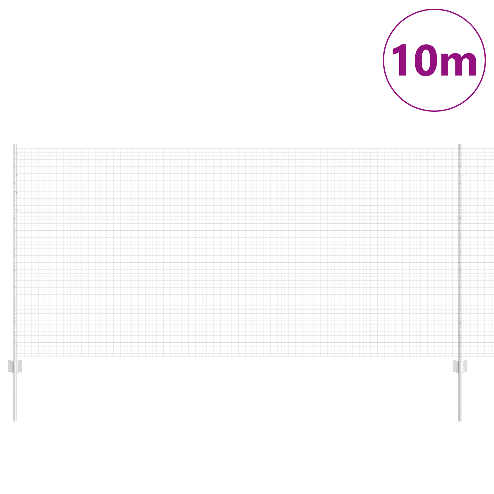 Gjerde med innlegg. sølv 1.2 x 10 m Stål